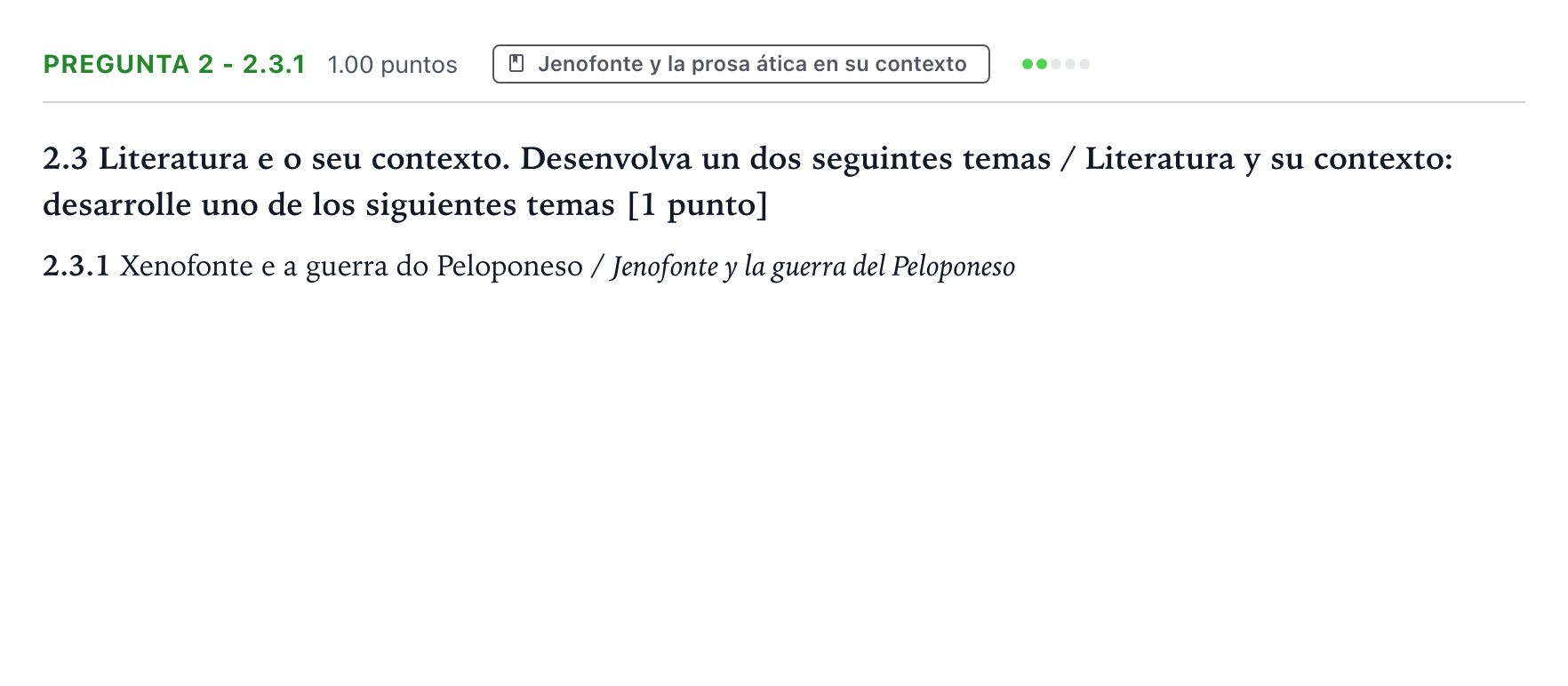Enunciado: Pregunta 2 - 2.3.1 · Griego II PAU Galicia Ordinaria 2023