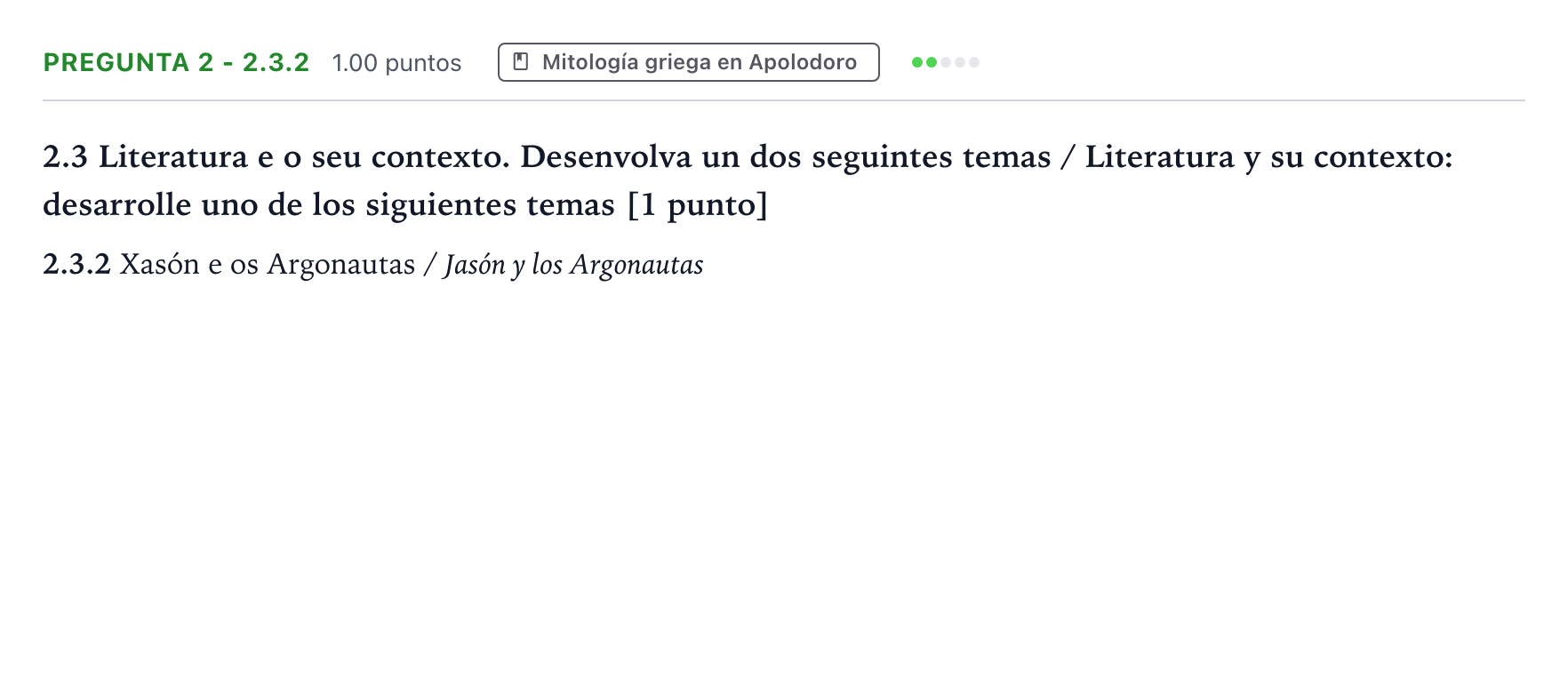 Enunciado: Pregunta 2 - 2.3.2 · Griego II PAU Galicia Ordinaria 2023