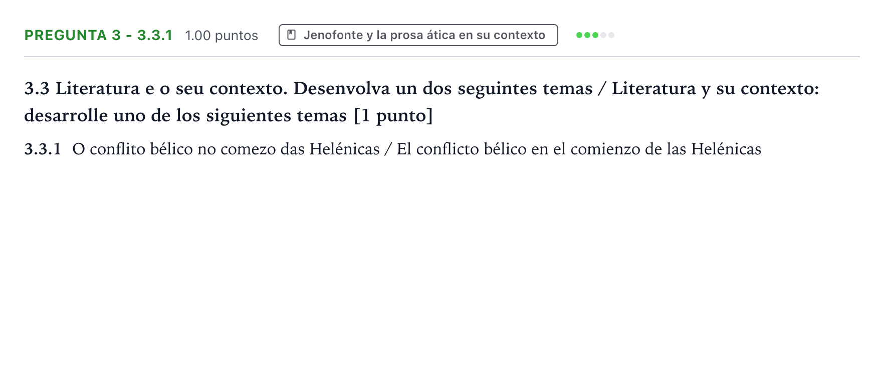 Enunciado: Pregunta 3 - 3.3.1 · Griego II PAU Galicia Ordinaria 2023