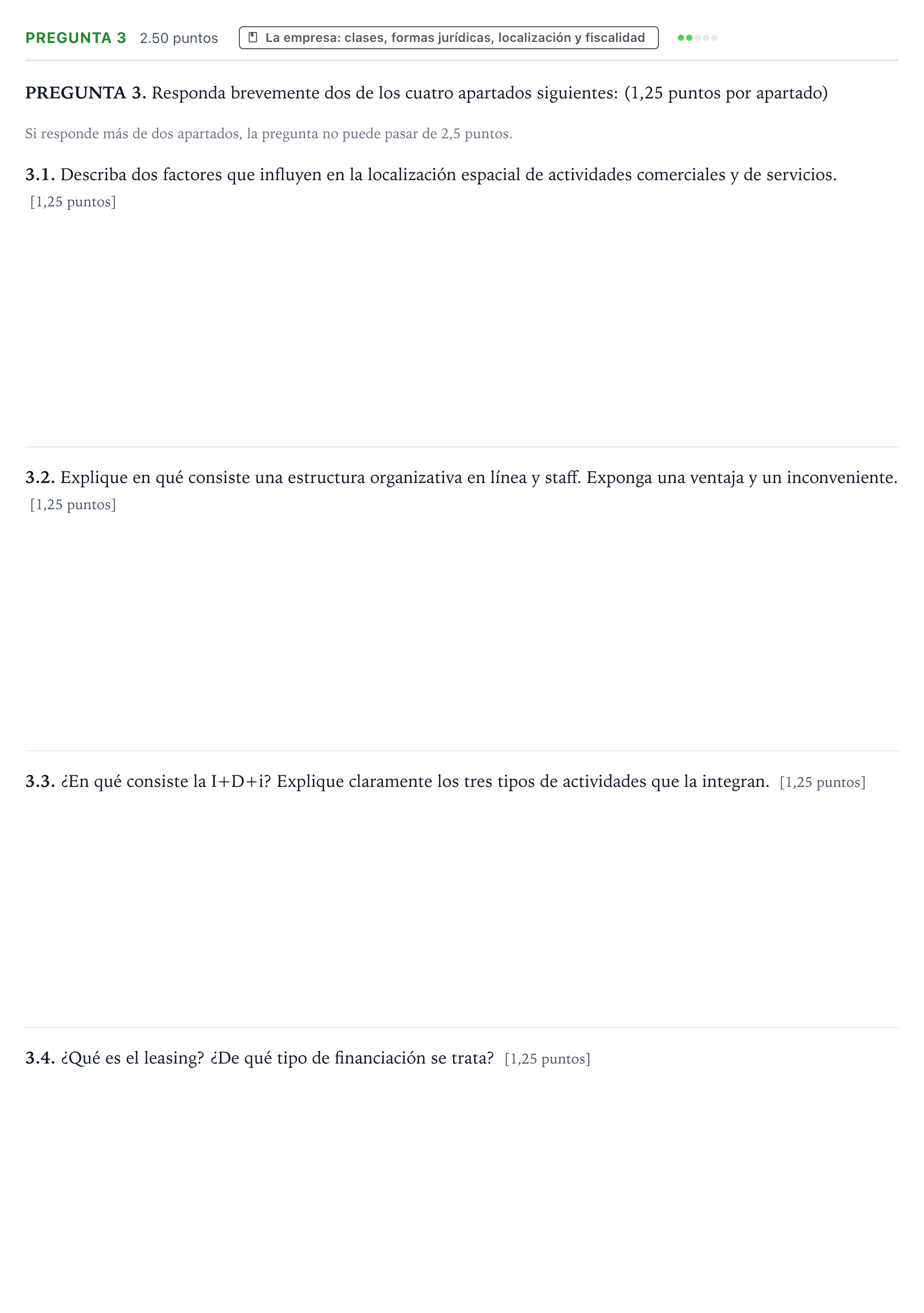 Enunciado: Pregunta 3 · Empresa y Diseño de Modelos de Negocio PAU Galicia Extraordinaria 2023