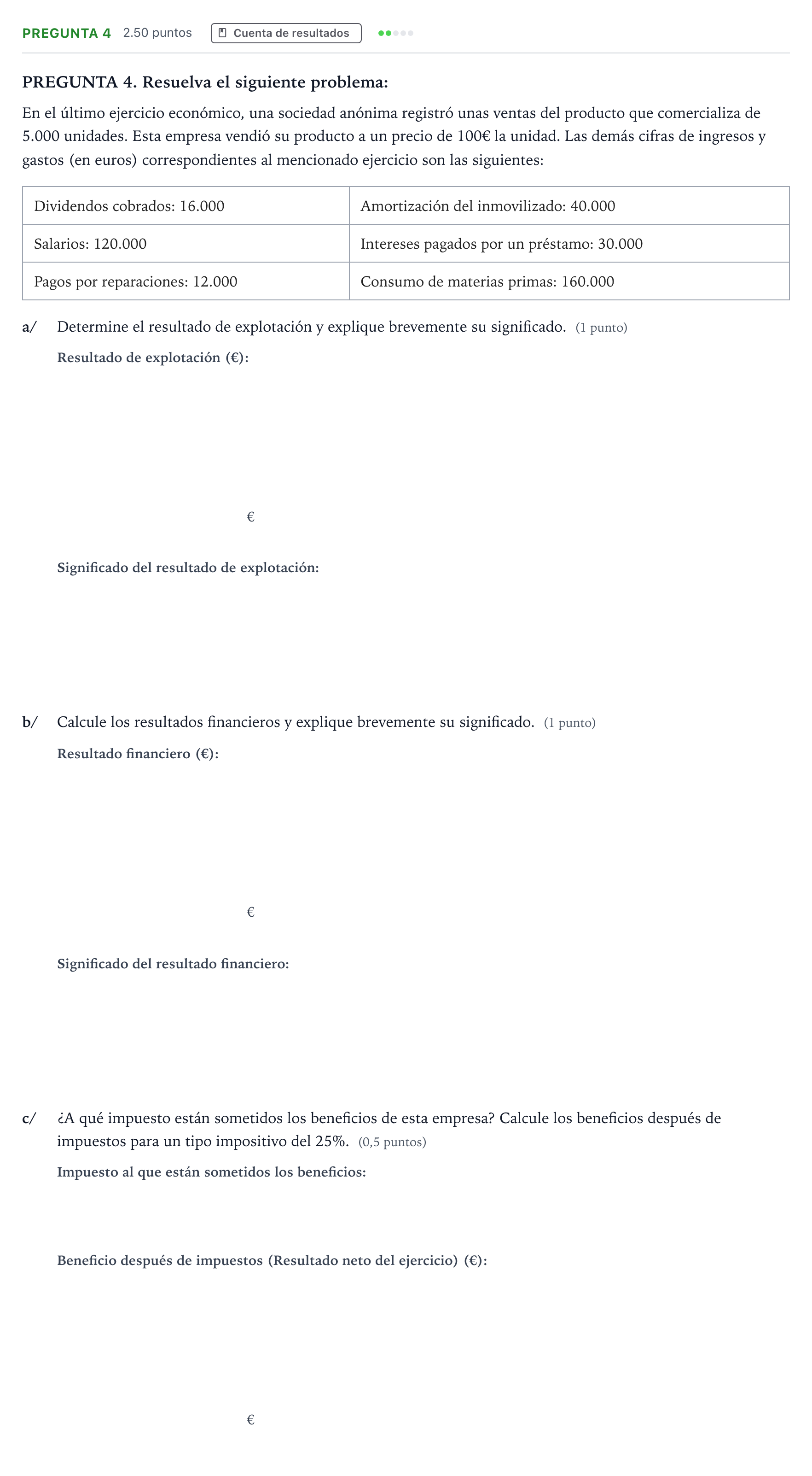 Enunciado: Pregunta 4 · Empresa y Diseño de Modelos de Negocio PAU Galicia Extraordinaria 2023