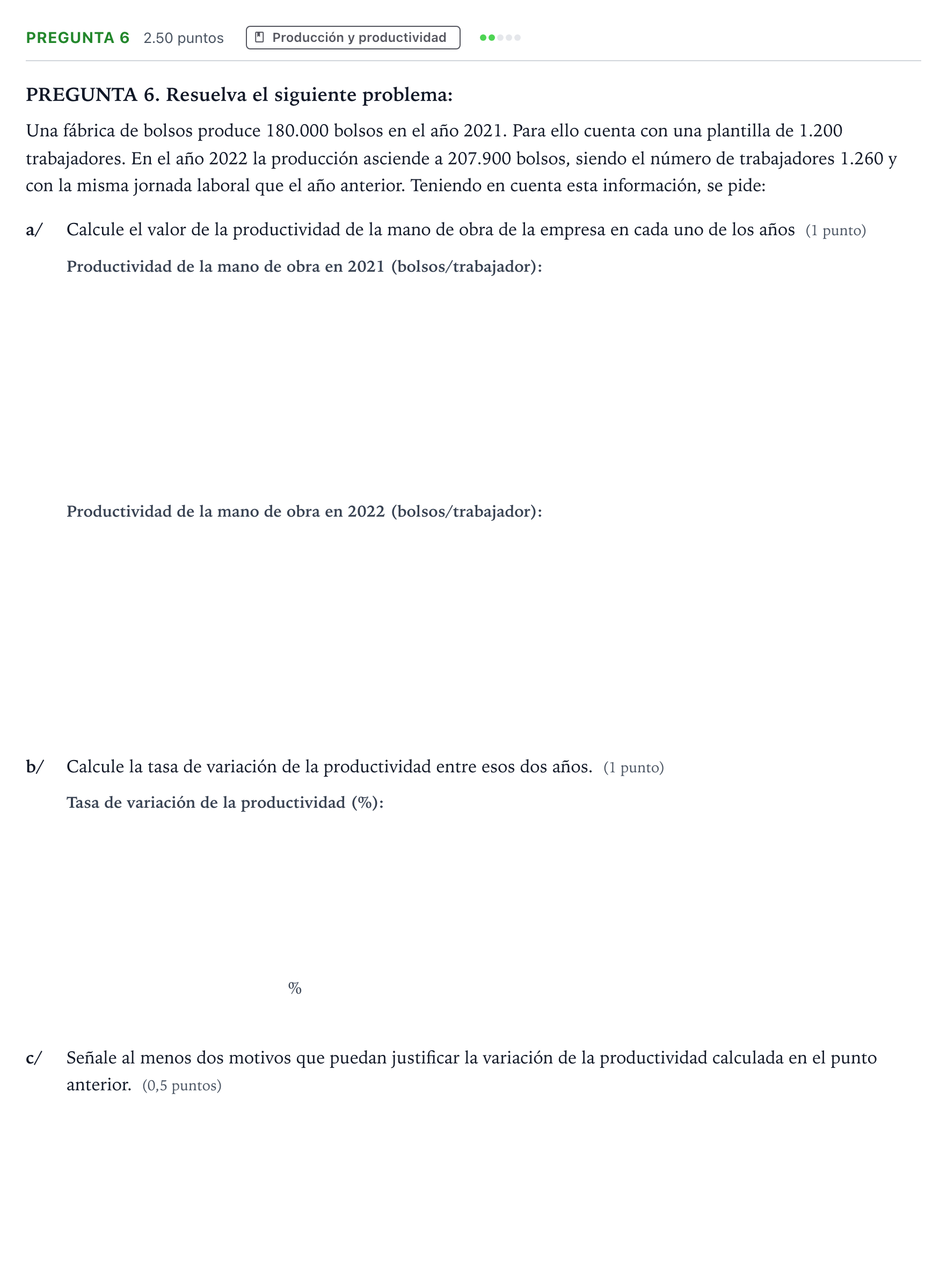 Enunciado: Pregunta 6 · Empresa y Diseño de Modelos de Negocio PAU Galicia Extraordinaria 2023