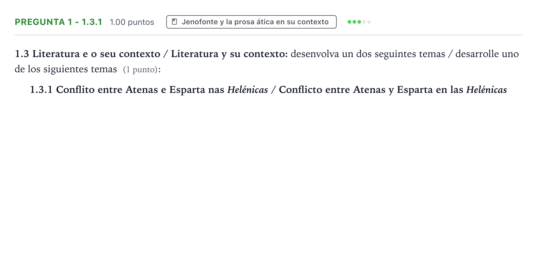 Enunciado: Pregunta 1 - 1.3.1 · Griego II PAU Galicia Extraordinaria 2023