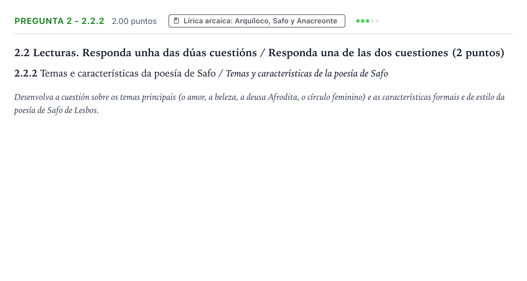 Enunciado: Pregunta 2 - 2.2.2 · Griego II PAU Galicia Extraordinaria 2023