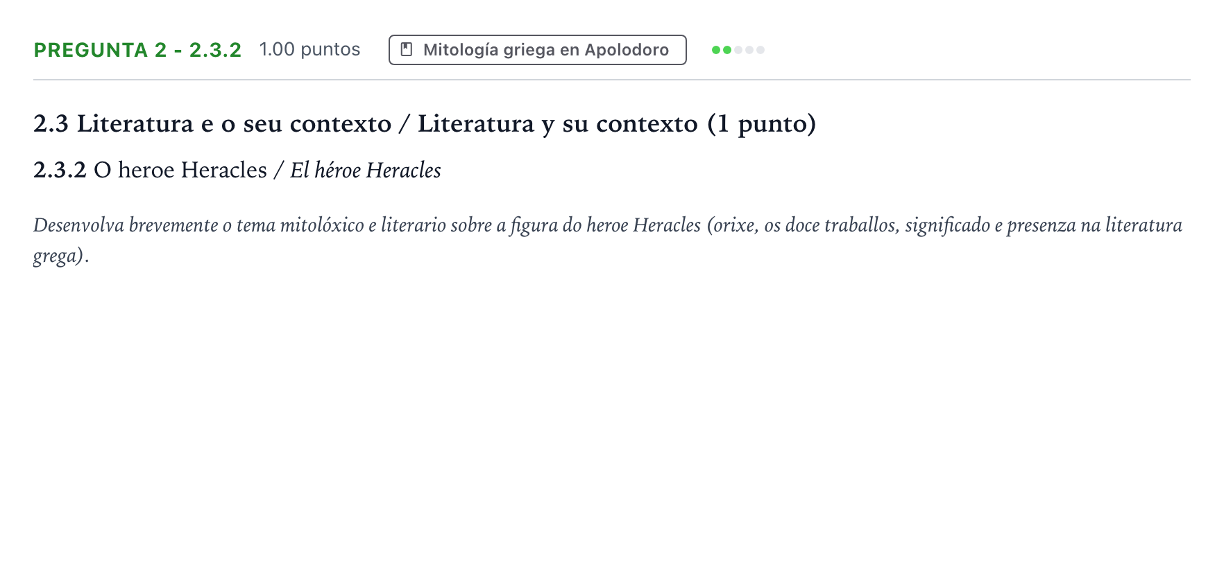 Enunciado: Pregunta 2 - 2.3.2 · Griego II PAU Galicia Extraordinaria 2023