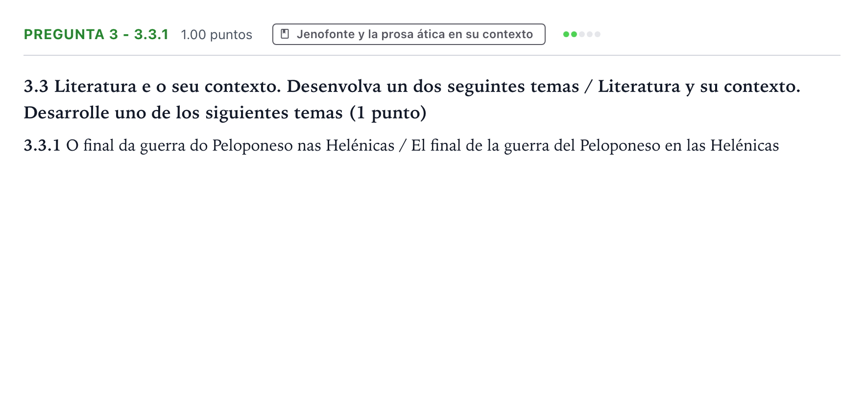 Enunciado: Pregunta 3 - 3.3.1 · Griego II PAU Galicia Extraordinaria 2023