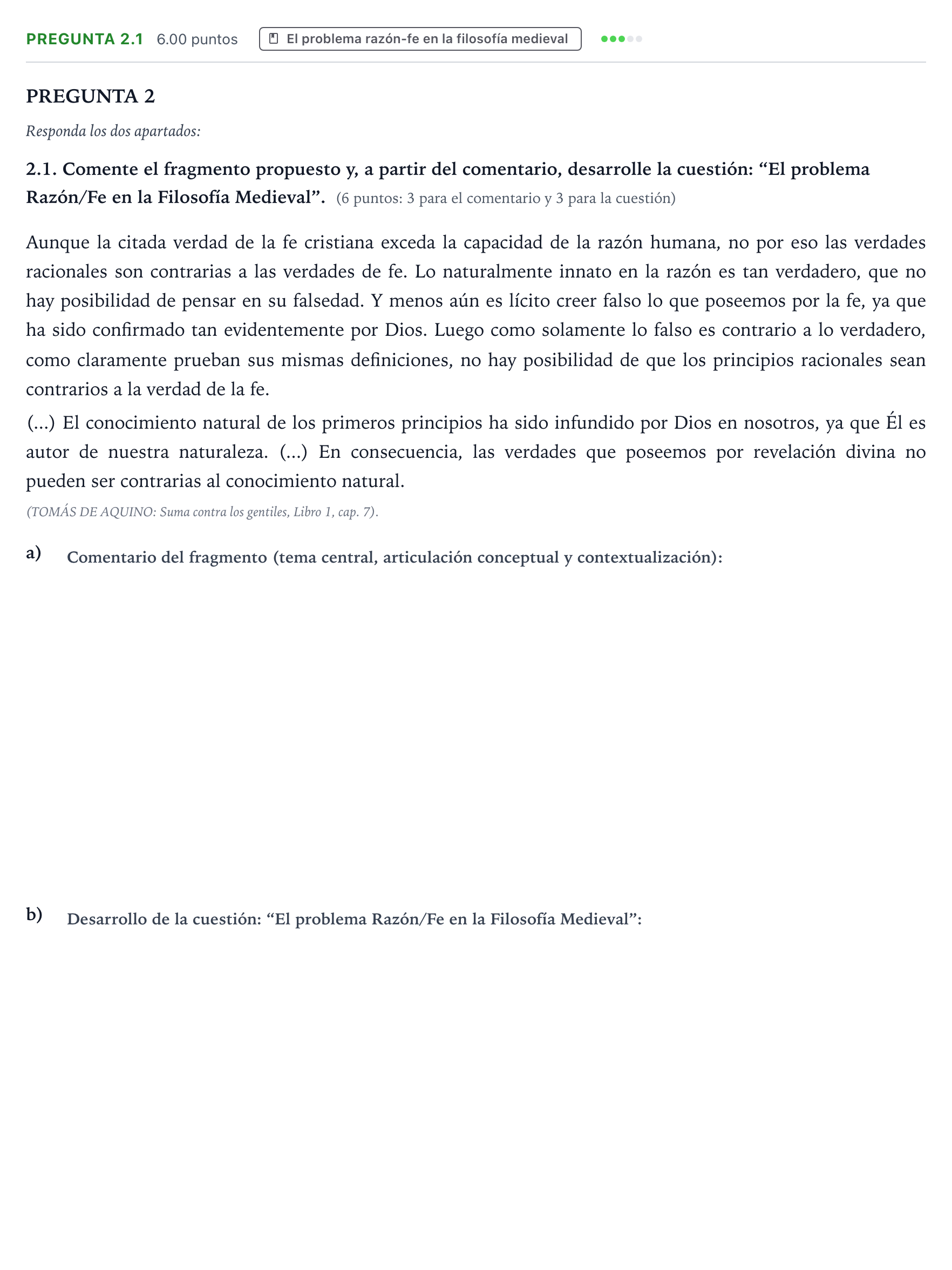 Enunciado: Pregunta 2.1 · Historia de la Filosofía PAU Galicia Ordinaria 2023