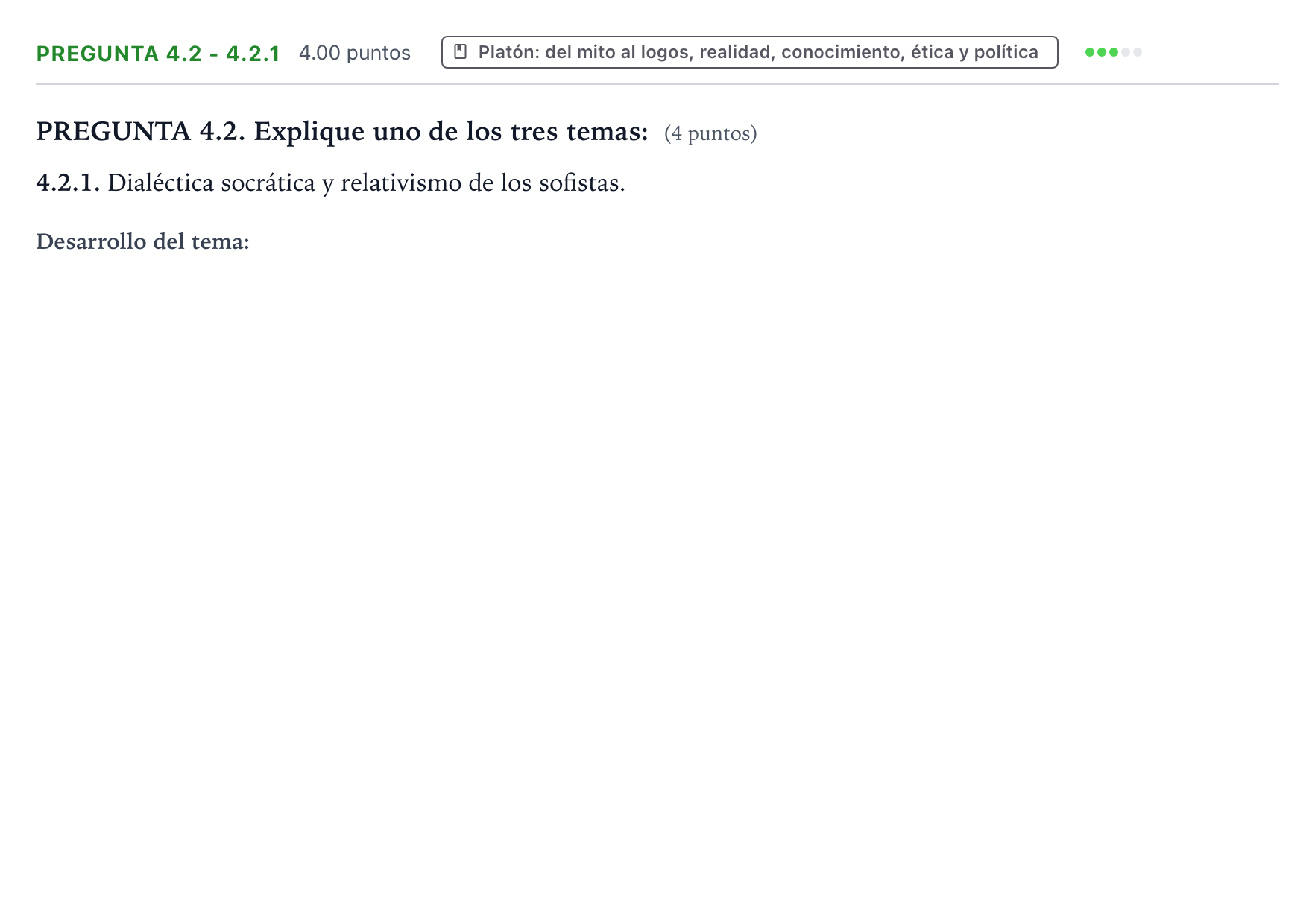 Enunciado: Pregunta 4.2 - 4.2.1 · Historia de la Filosofía PAU Galicia Ordinaria 2023