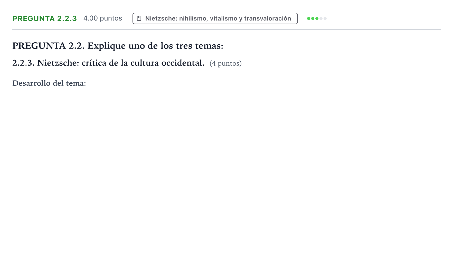 Enunciado: Pregunta 2.2.3 · Historia de la Filosofía PAU Galicia Extraordinaria 2023