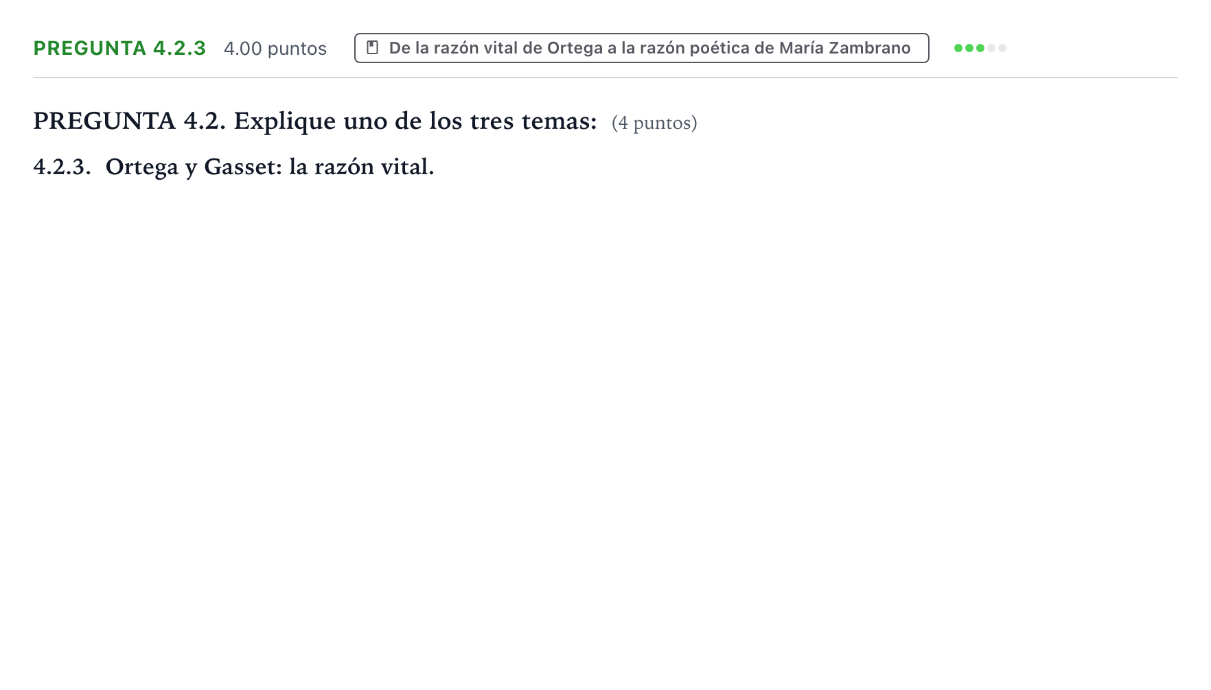 Enunciado: Pregunta 4.2.3 · Historia de la Filosofía PAU Galicia Extraordinaria 2023