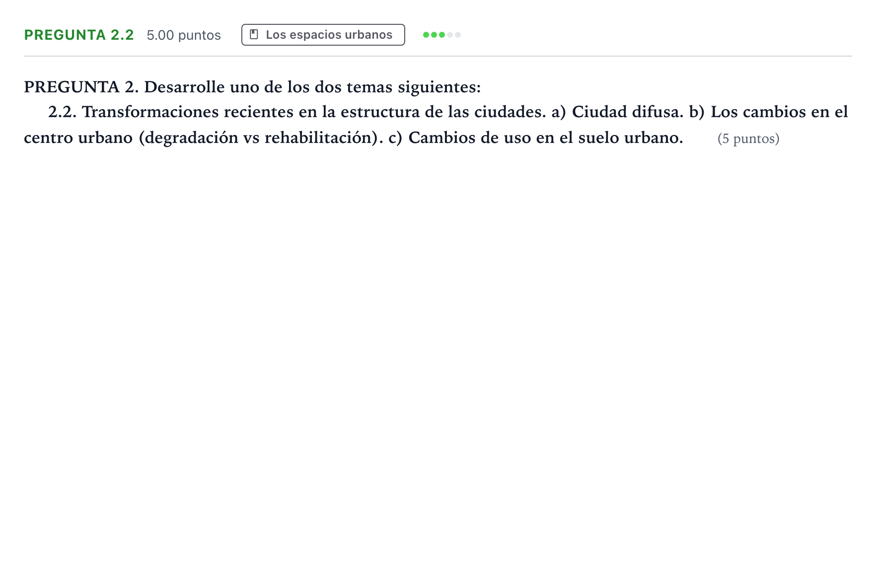 Enunciado: Pregunta 2.2 · Geografía PAU Galicia Ordinaria 2023