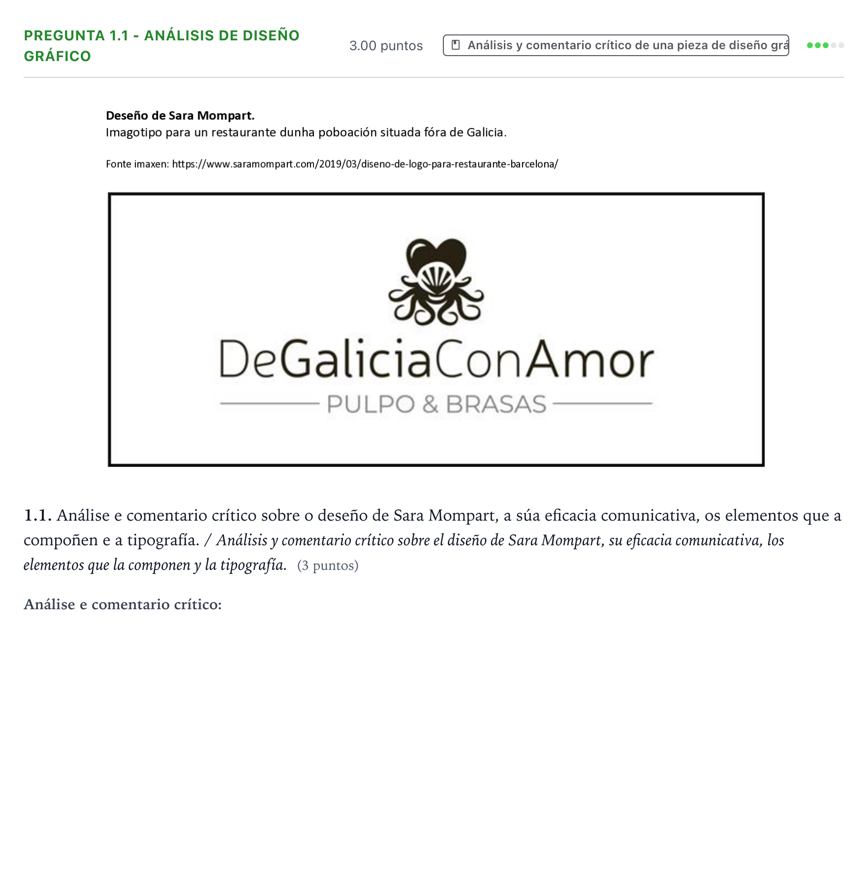 Enunciado: Pregunta 1.1 - Análisis de diseño gráfico · Diseño PAU Galicia Ordinaria 2023