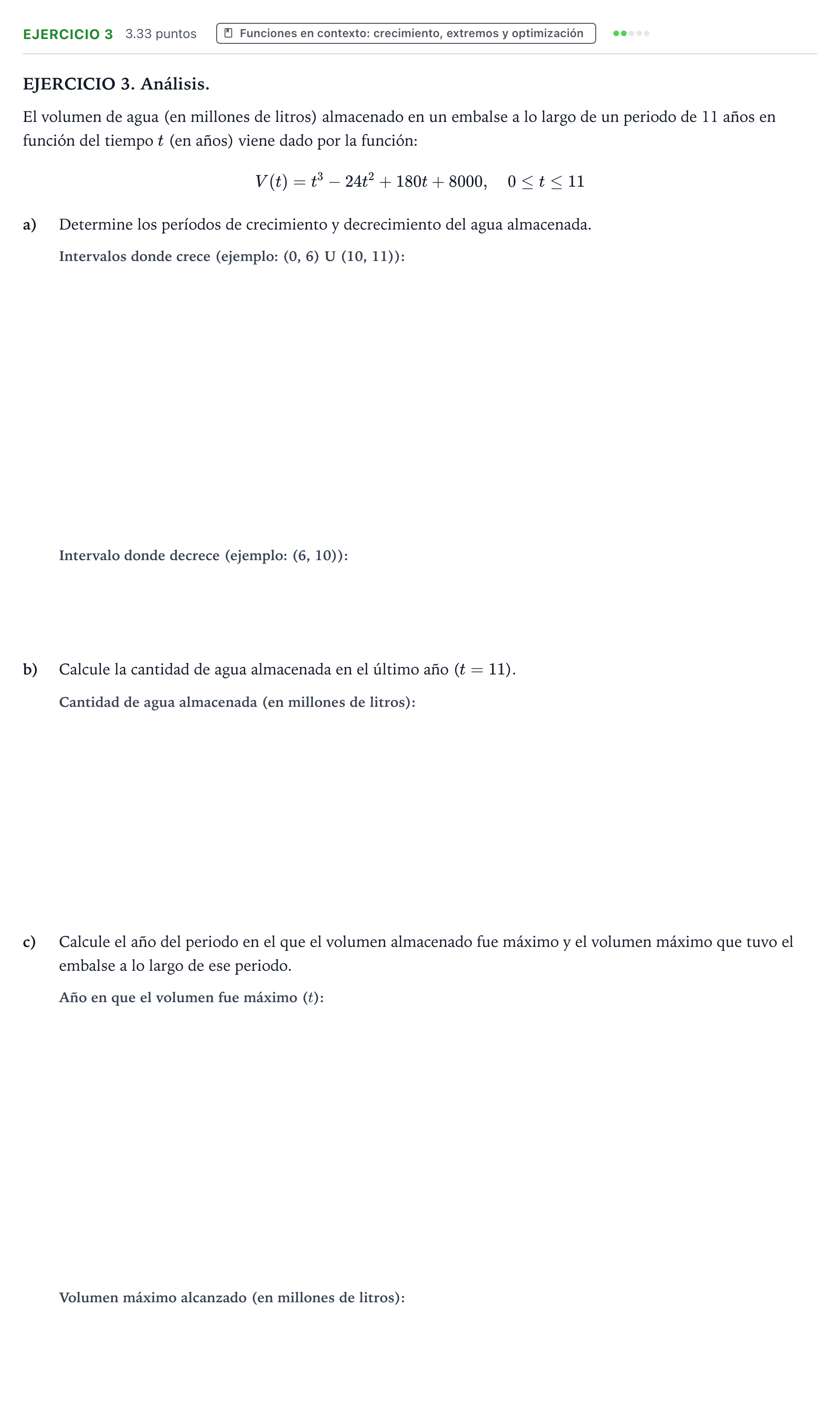 Enunciado: EJERCICIO 3 · Matemáticas aplicadas a las Ciencias Sociales II PAU Galicia Ordinaria 2023