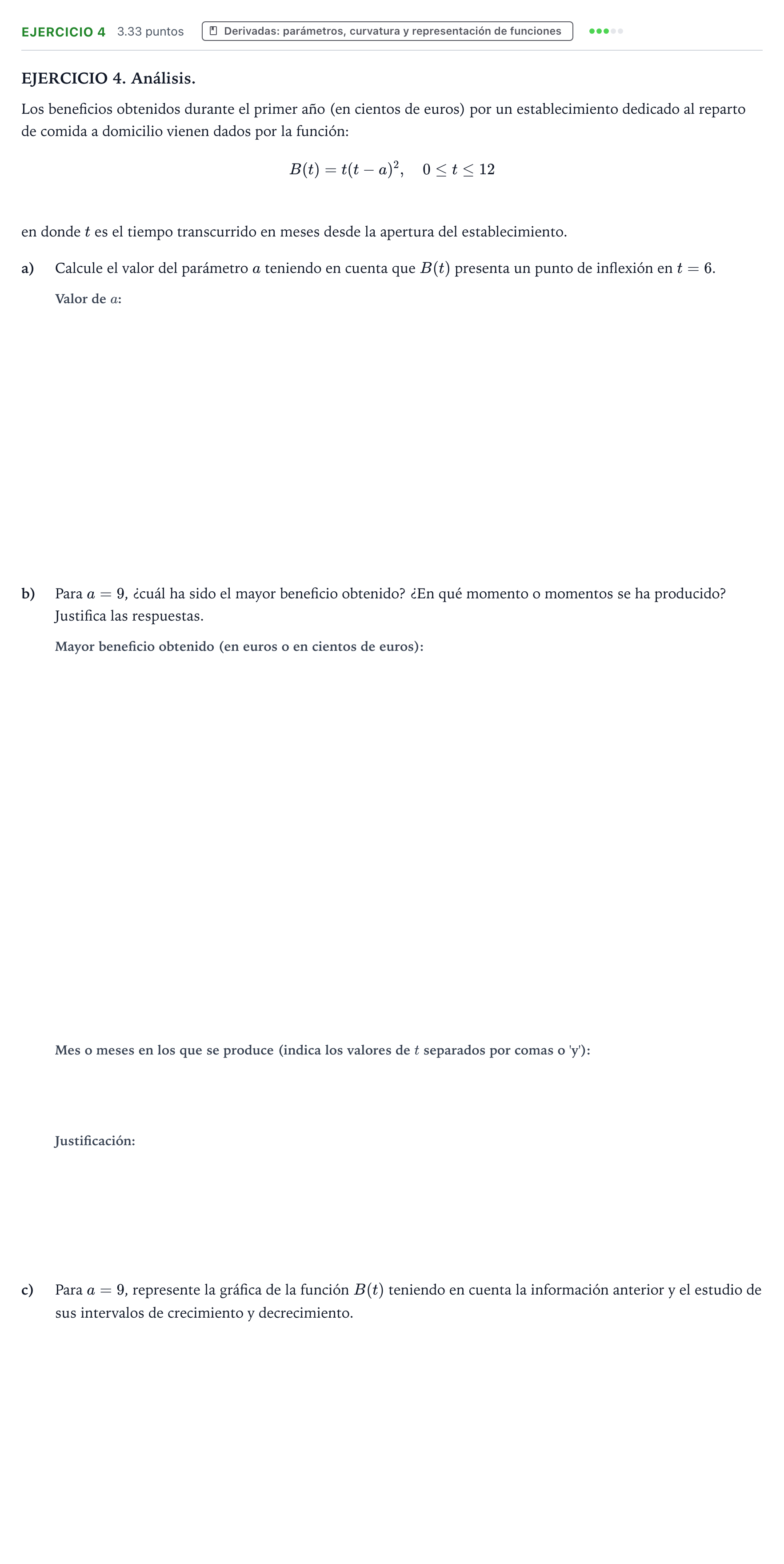 Enunciado: EJERCICIO 4 · Matemáticas aplicadas a las Ciencias Sociales II PAU Galicia Ordinaria 2023