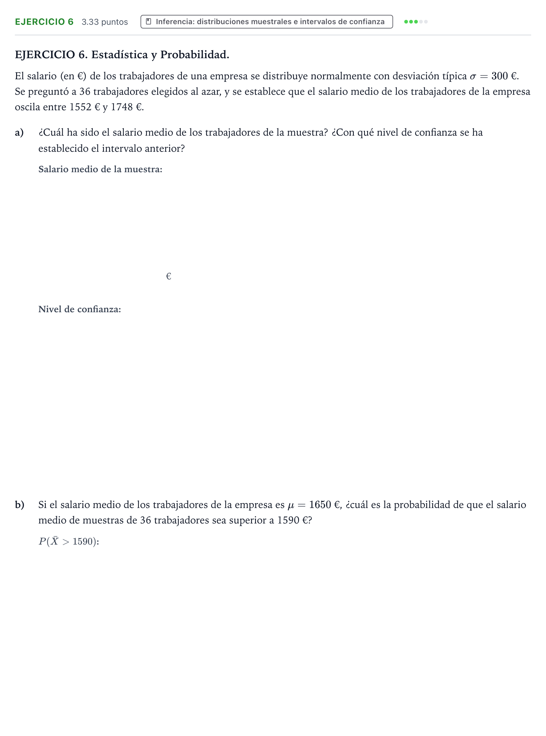 Enunciado: Problema 6 · Matemáticas aplicadas a las Ciencias Sociales II PAU Galicia Extraordinaria 2023