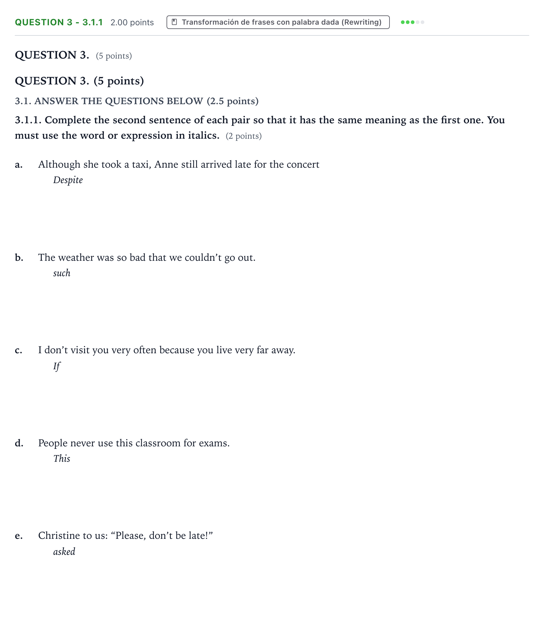 Enunciado: Question 3 - 3.1.1 · Inglés PAU Galicia Ordinaria (2ª lengua extranjera) 2023