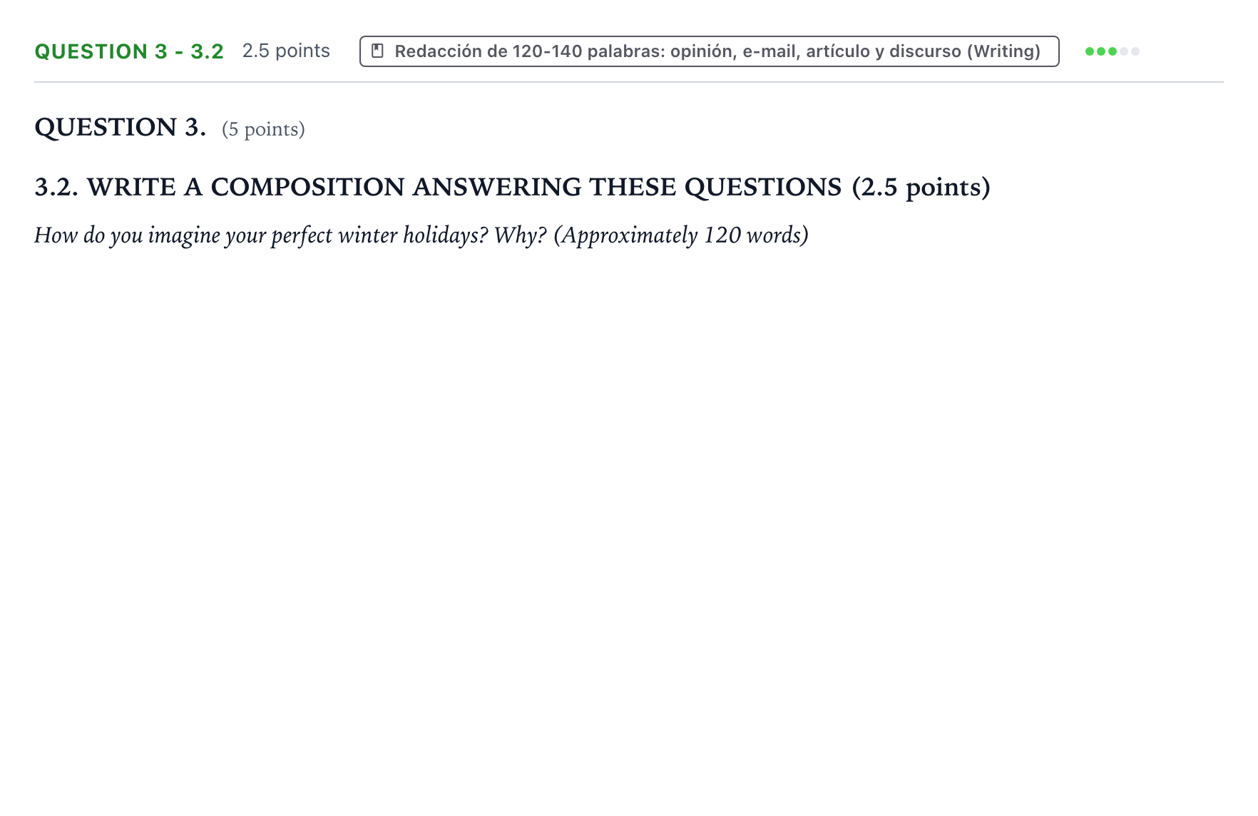 Enunciado: Question 3 - 3.2 · Inglés PAU Galicia Ordinaria (2ª lengua extranjera) 2023