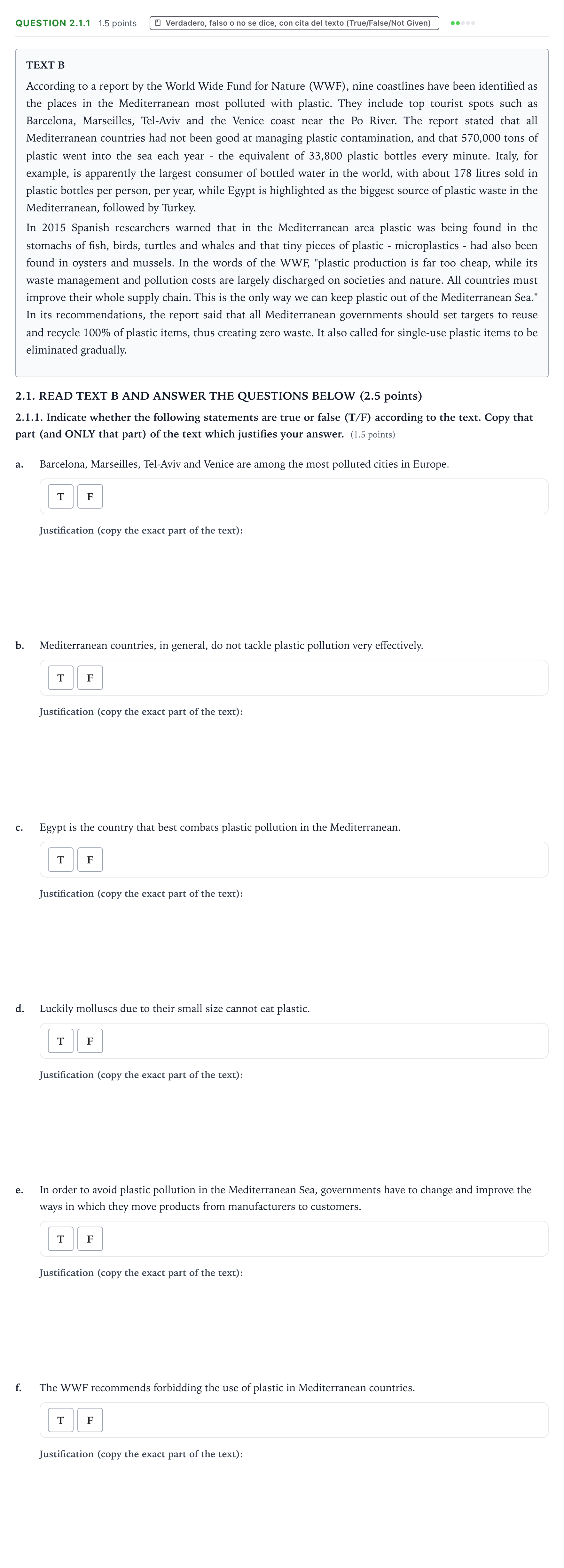 Enunciado: Question 2.1.1 · Inglés PAU Galicia Extraordinaria (2ª lengua extranjera) 2023