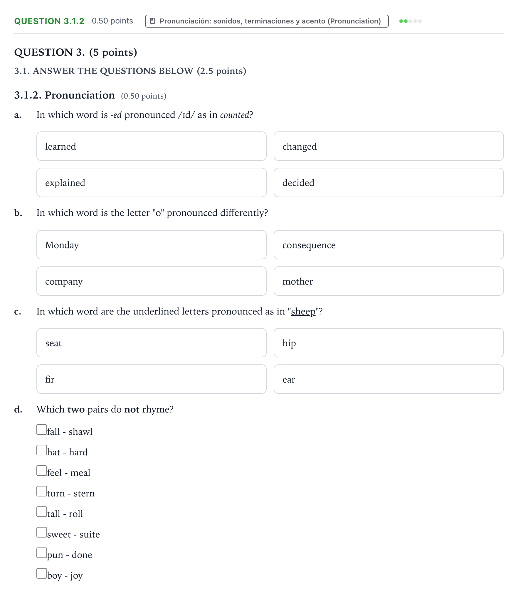Enunciado: Question 3.1.2 · Inglés PAU Galicia Extraordinaria (2ª lengua extranjera) 2023