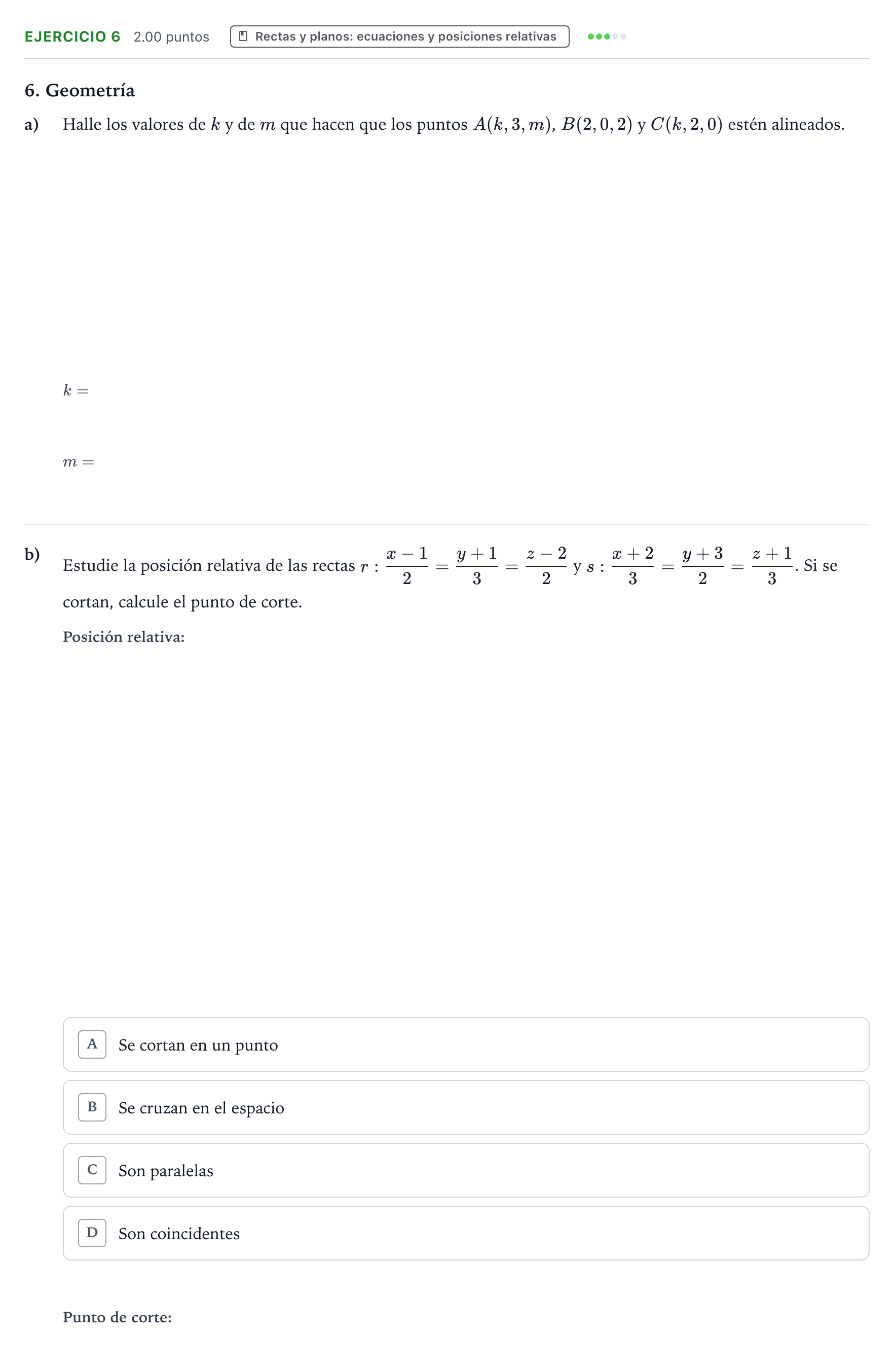 Enunciado: Problema 6 · Matemáticas II PAU Galicia Ordinaria 2022