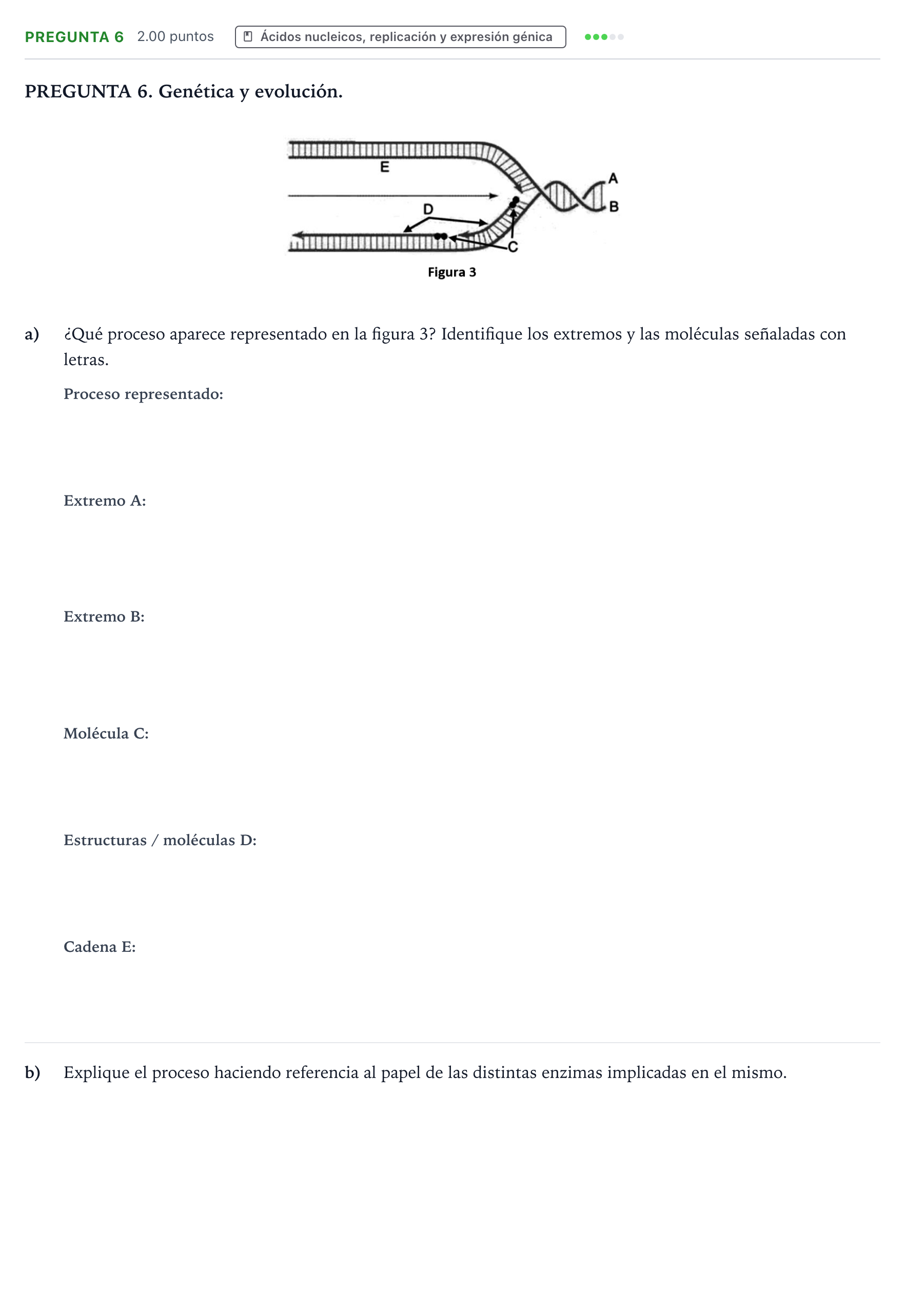 Enunciado: Pregunta 6 · Biología PAU Galicia Ordinaria 2022