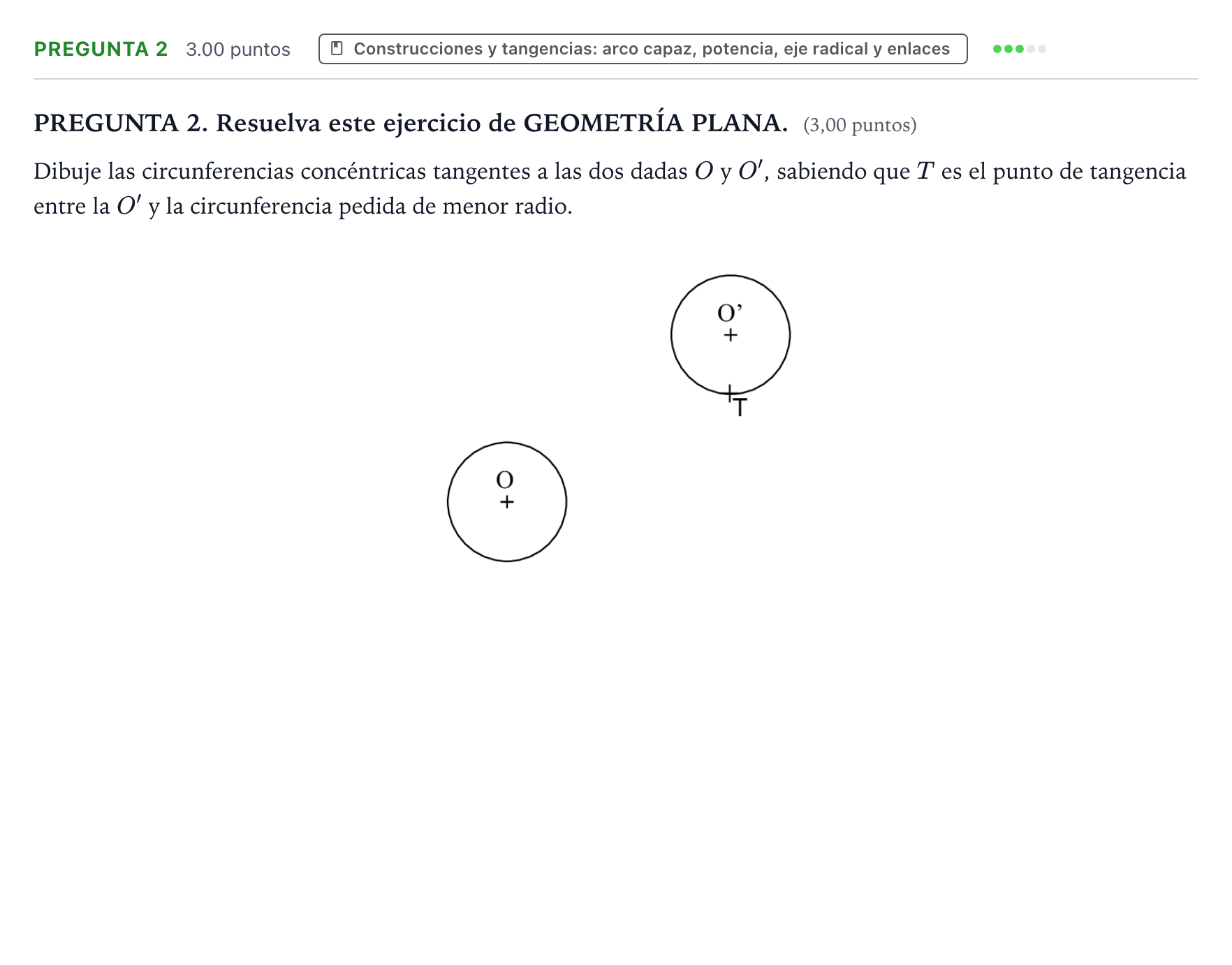 Enunciado: PREGUNTA 2 · Dibujo técnico II PAU Galicia Ordinaria 2022