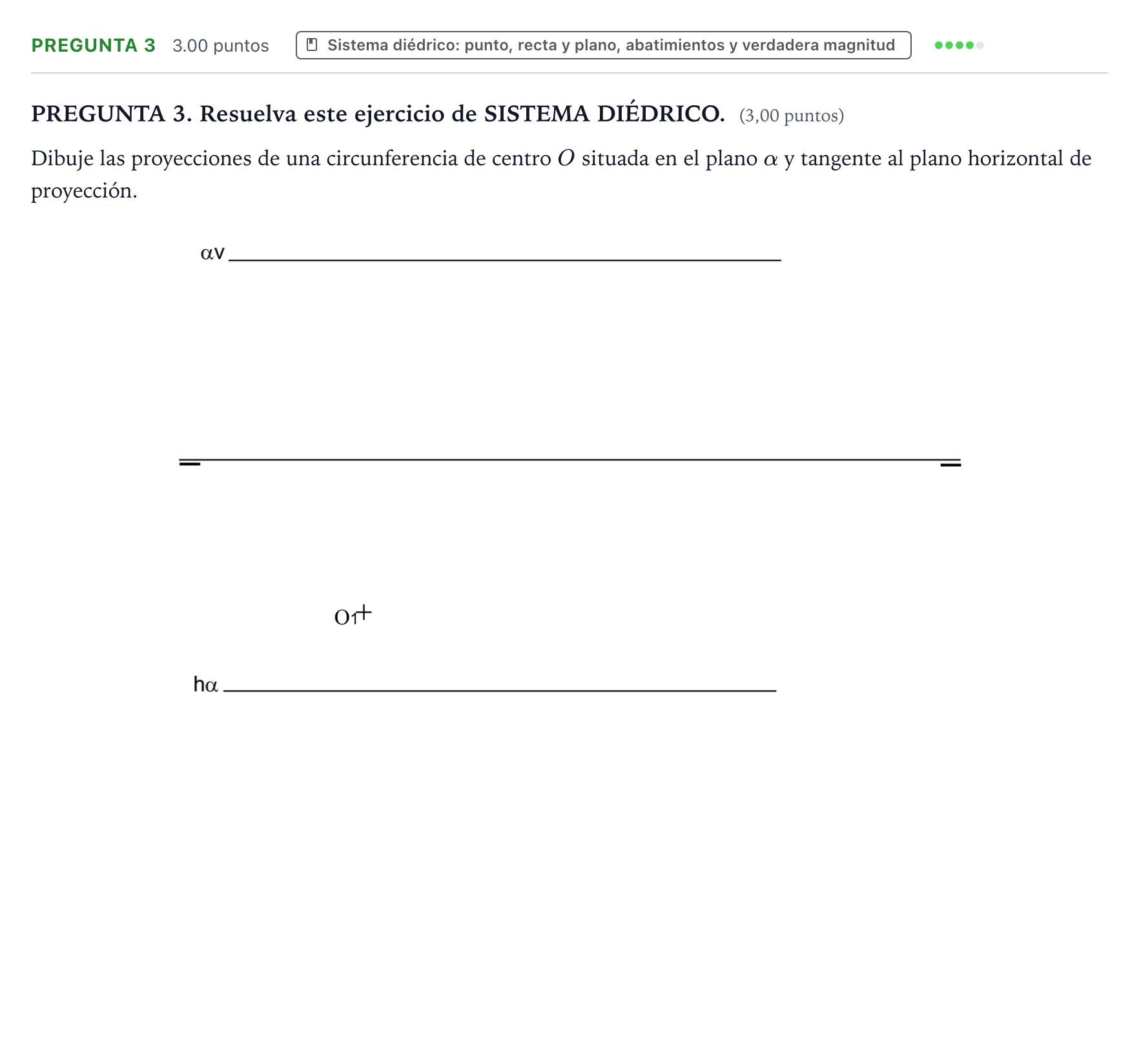 Enunciado: PREGUNTA 3 · Dibujo técnico II PAU Galicia Ordinaria 2022