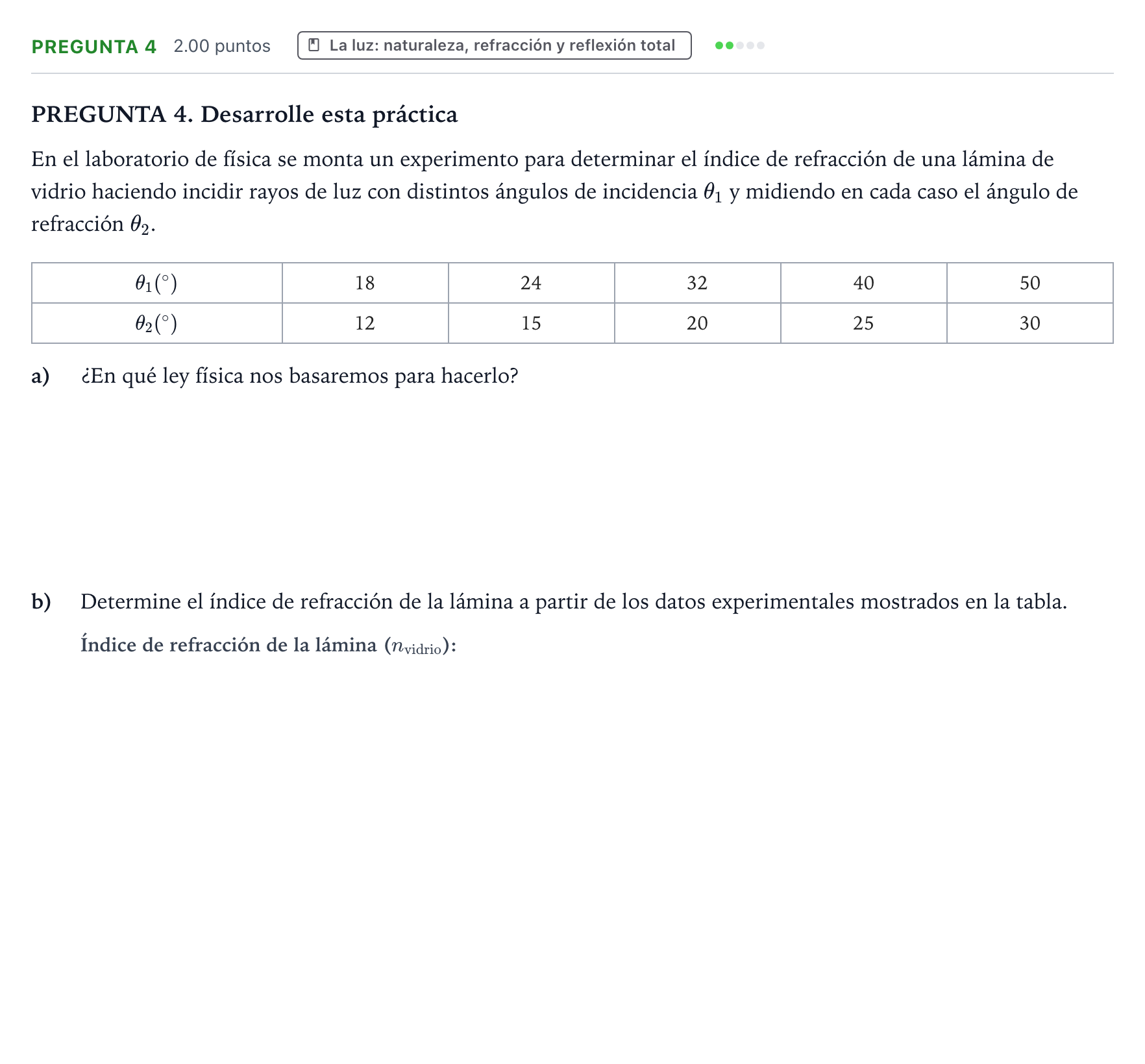 Enunciado: Pregunta 4 · Física PAU Galicia Ordinaria 2022