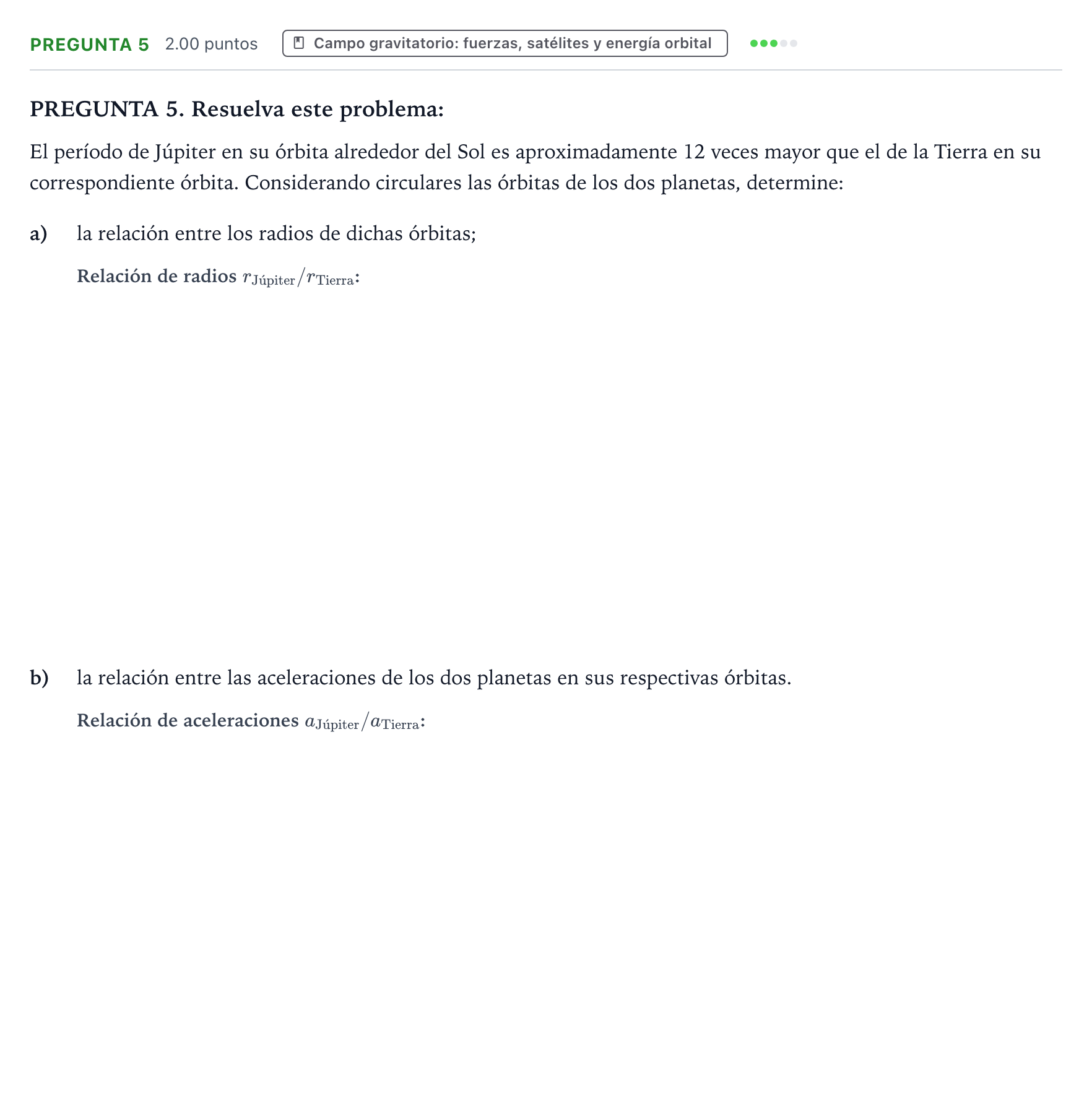 Enunciado: Pregunta 5 · Física PAU Galicia Ordinaria 2022