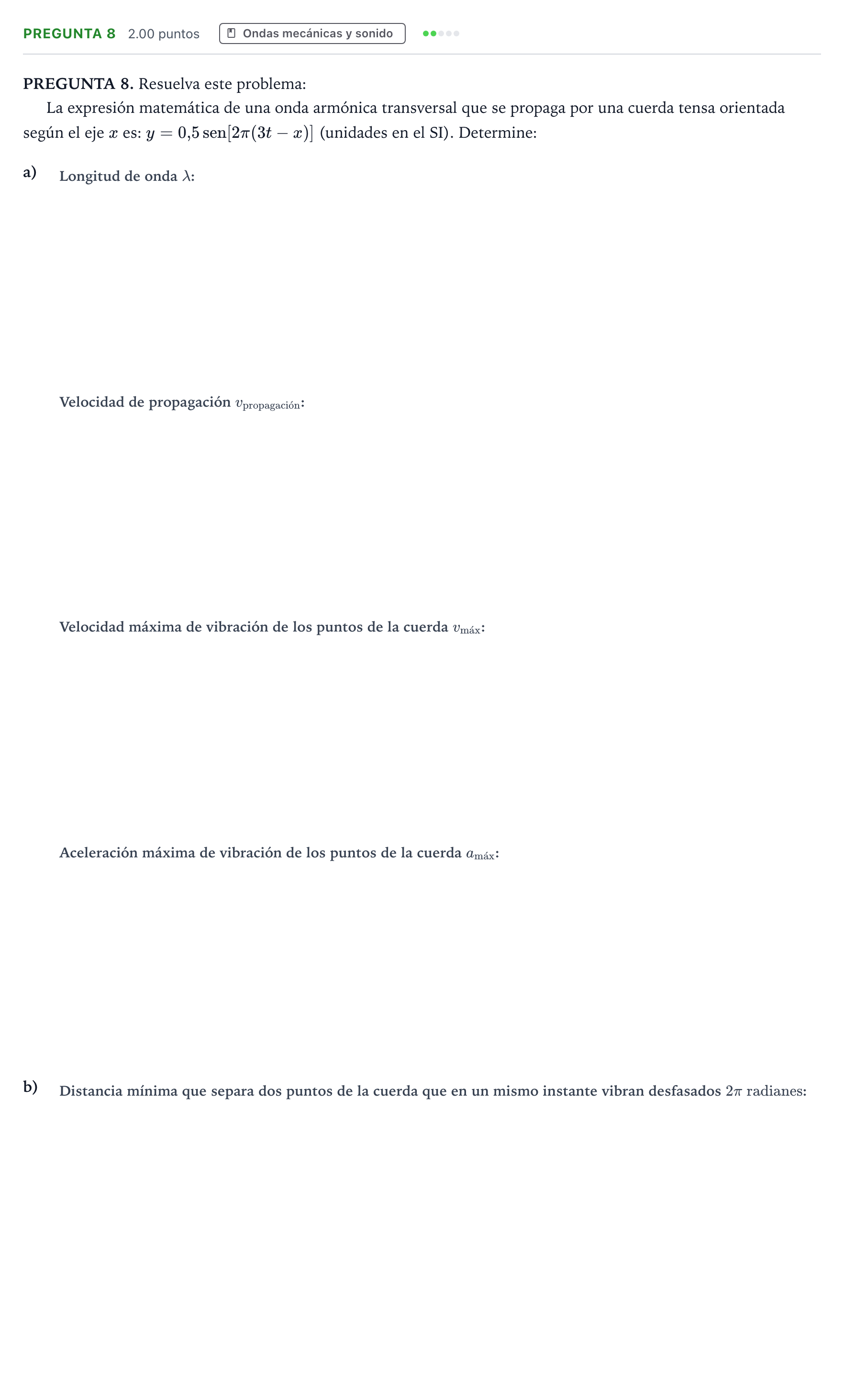 Enunciado: Pregunta 8 · Física PAU Galicia Ordinaria 2022