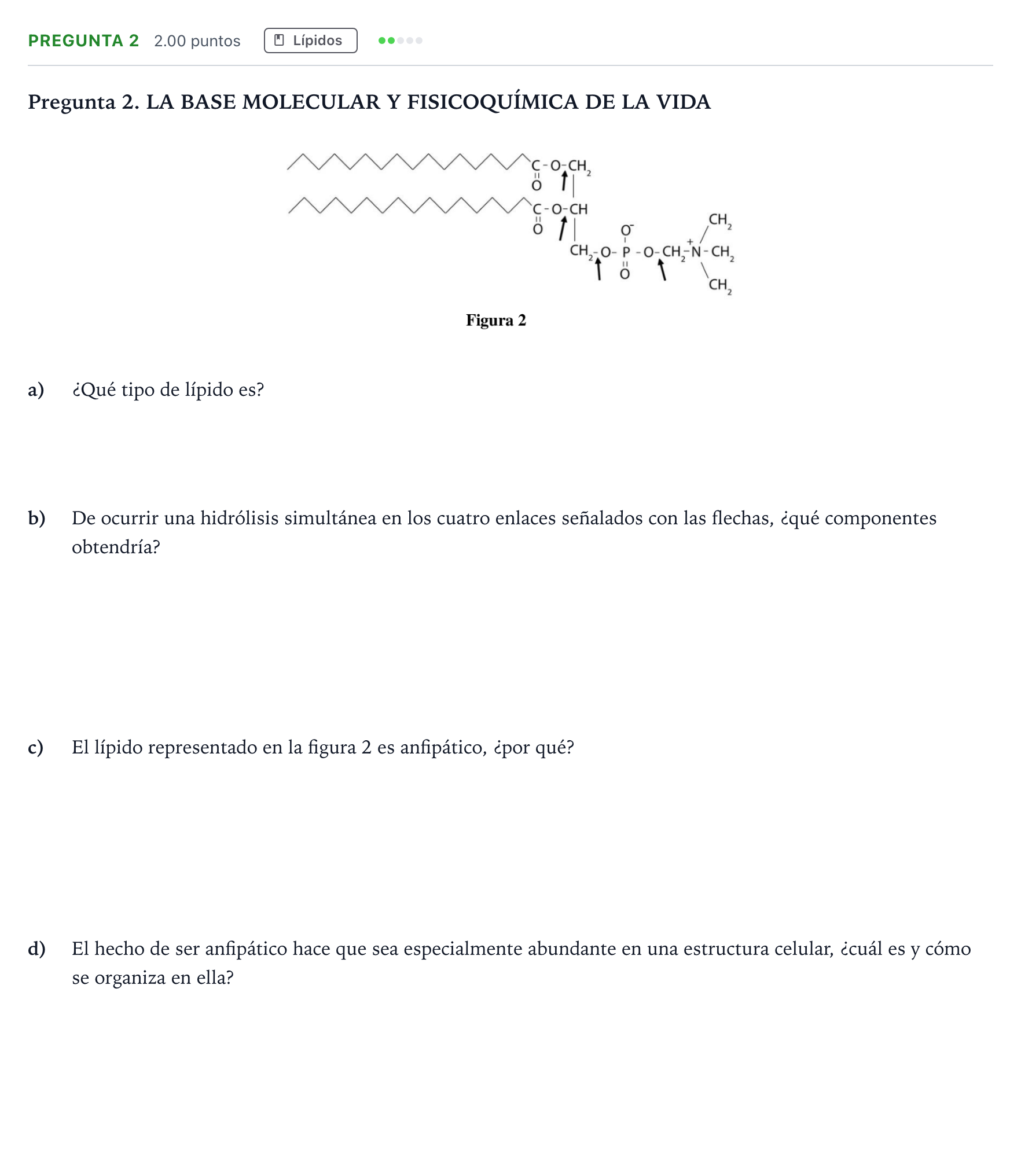 Enunciado: Pregunta 2 · Biología PAU Galicia Extraordinaria 2022