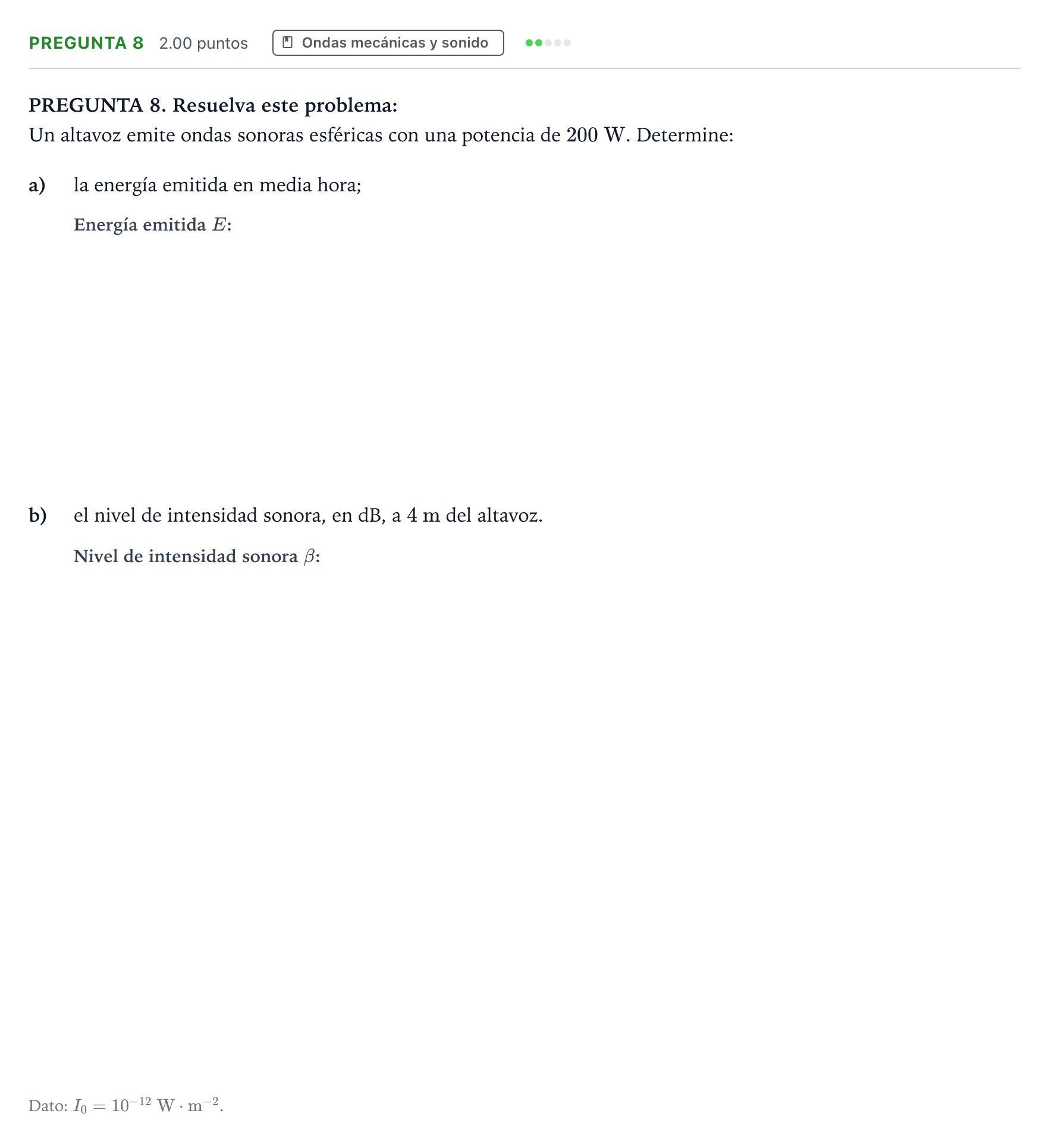 Enunciado: Pregunta 8 · Física PAU Galicia Extraordinaria 2022