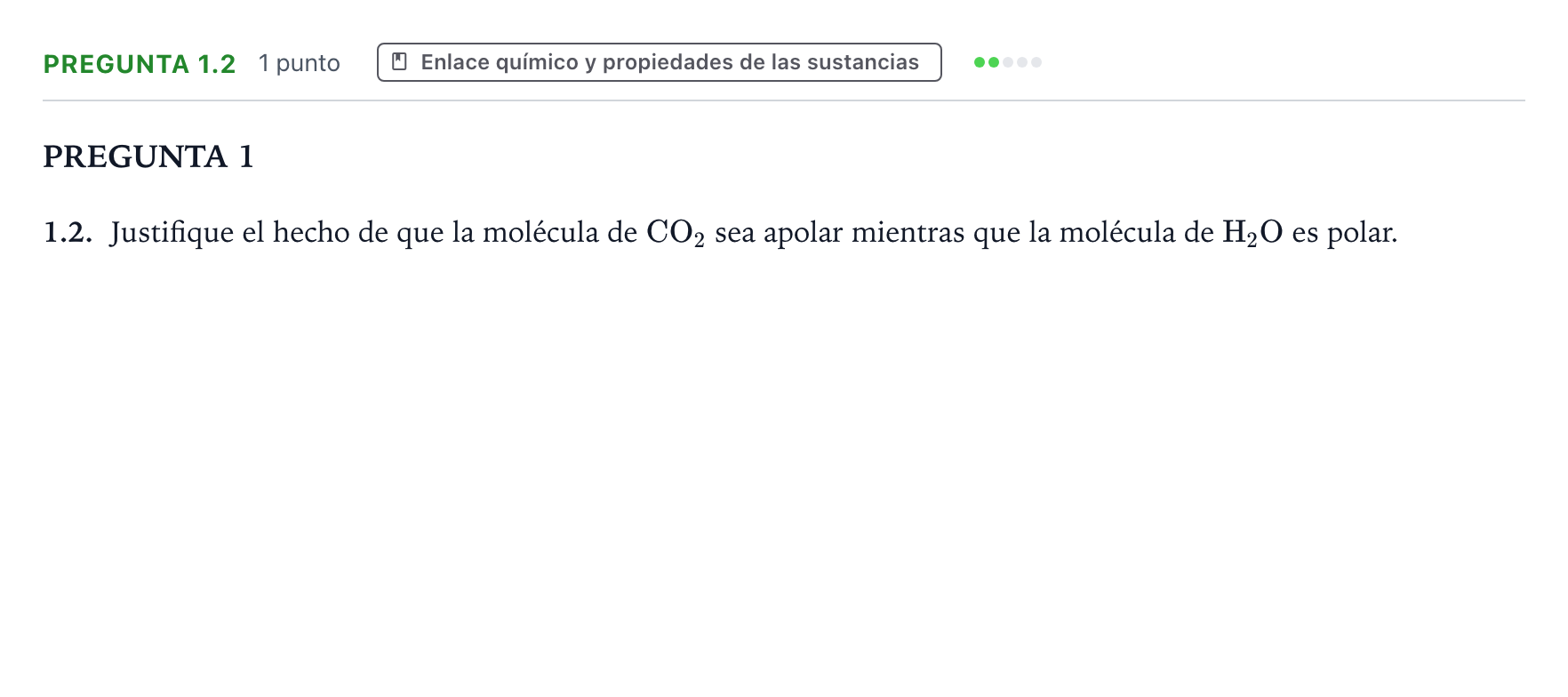 Enunciado: Pregunta 1.2 - Enlace químico y propiedades de la… · Química PAU Galicia Ordinaria 2022