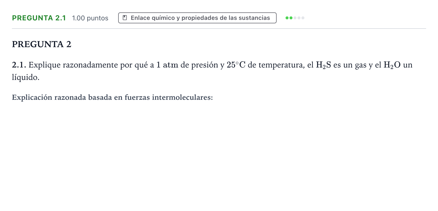 Enunciado: Pregunta 2.1 - Enlace químico y propiedades de la… · Química PAU Galicia Ordinaria 2022