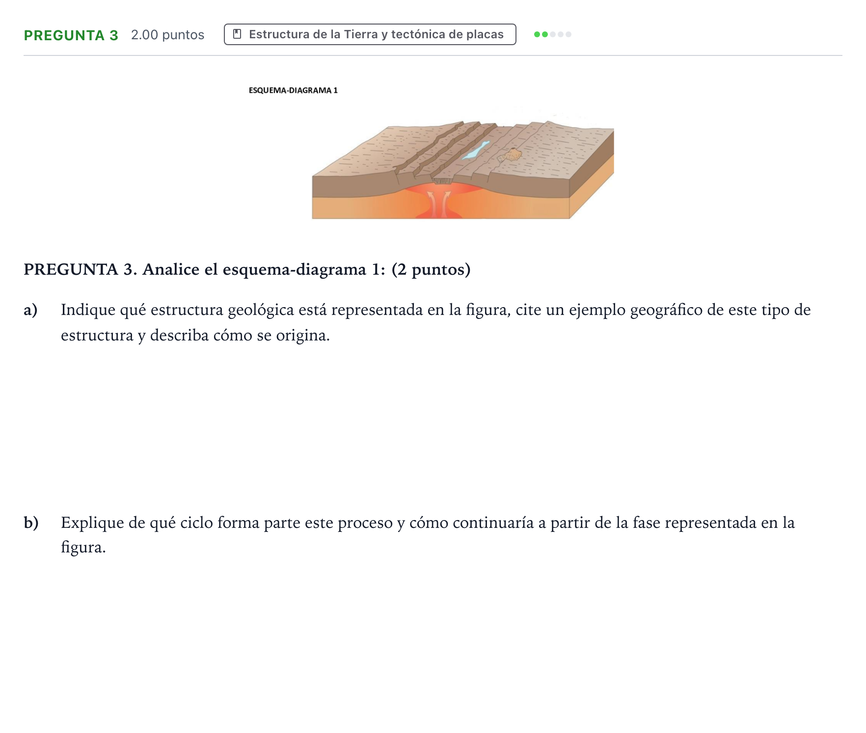 Enunciado: Pregunta 3 · Geología y Ciencias Ambientales PAU Galicia Ordinaria 2022
