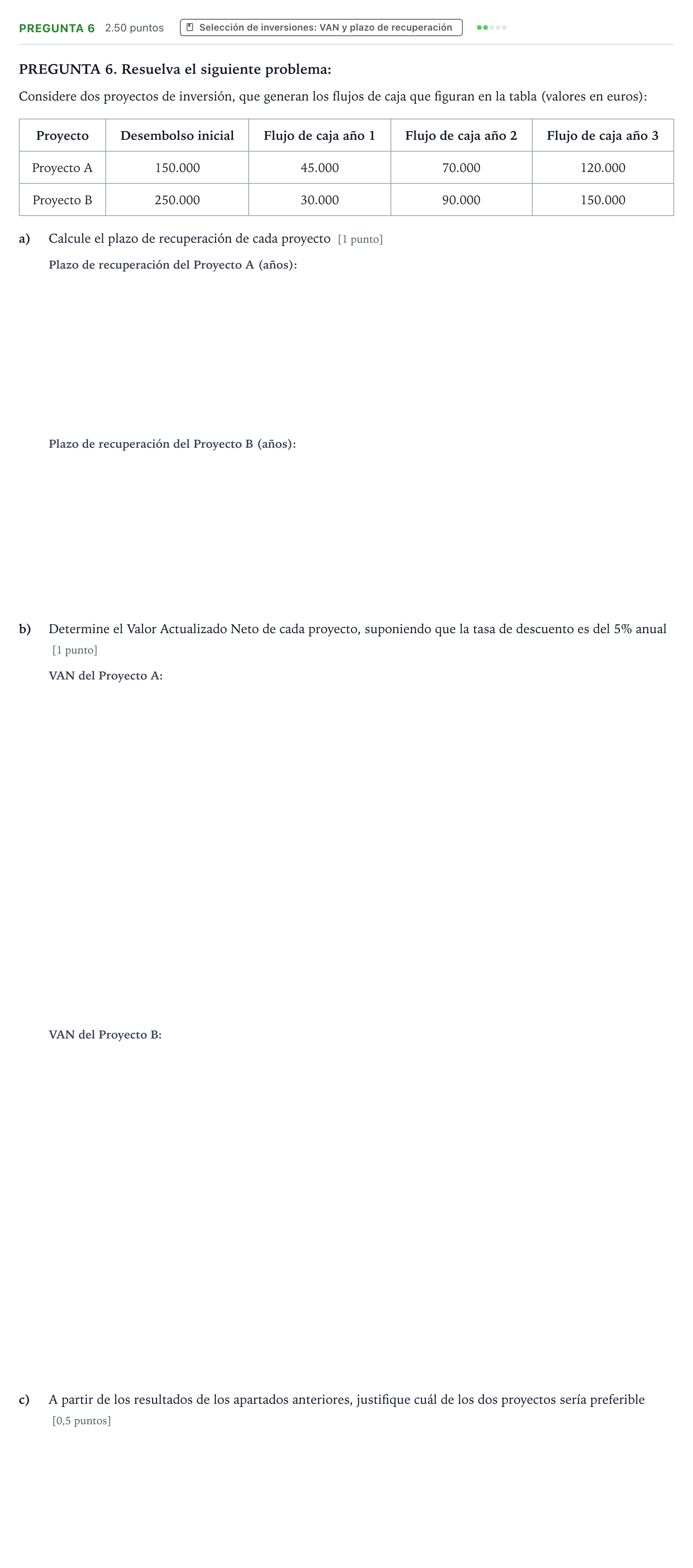 Enunciado: Pregunta 6 · Empresa y Diseño de Modelos de Negocio PAU Galicia Ordinaria 2022