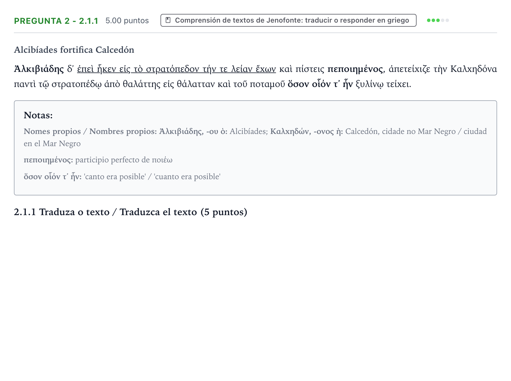 Enunciado: Pregunta 2 - 2.1.1 · Griego II PAU Galicia Ordinaria 2022