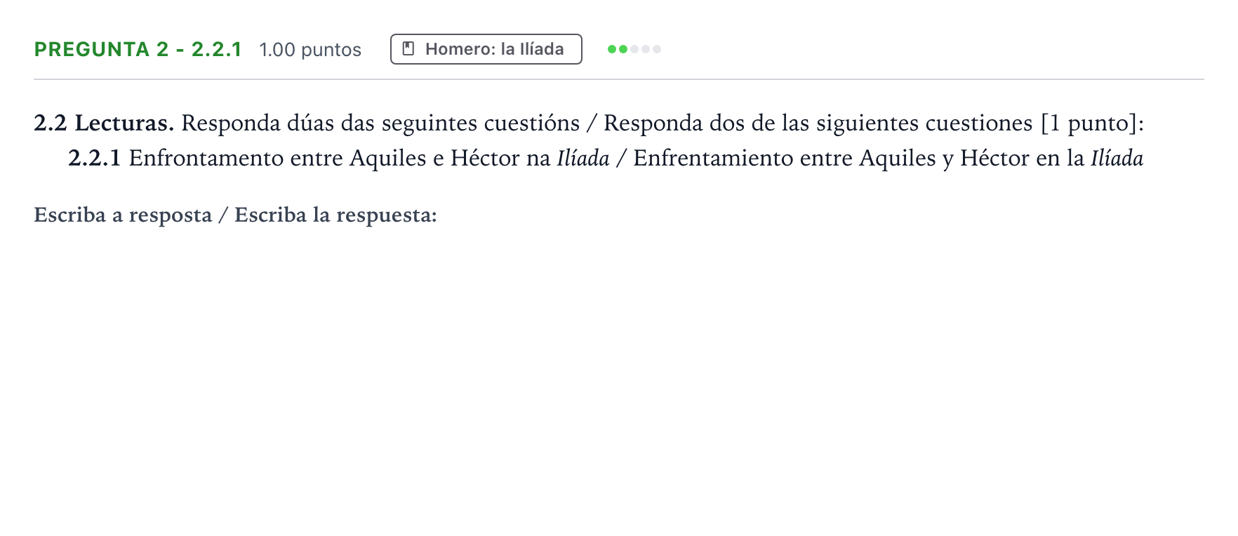 Enunciado: Pregunta 2 - 2.2.1 · Griego II PAU Galicia Ordinaria 2022