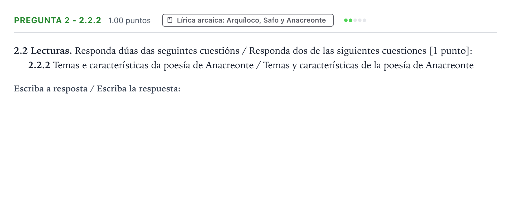 Enunciado: Pregunta 2 - 2.2.2 · Griego II PAU Galicia Ordinaria 2022