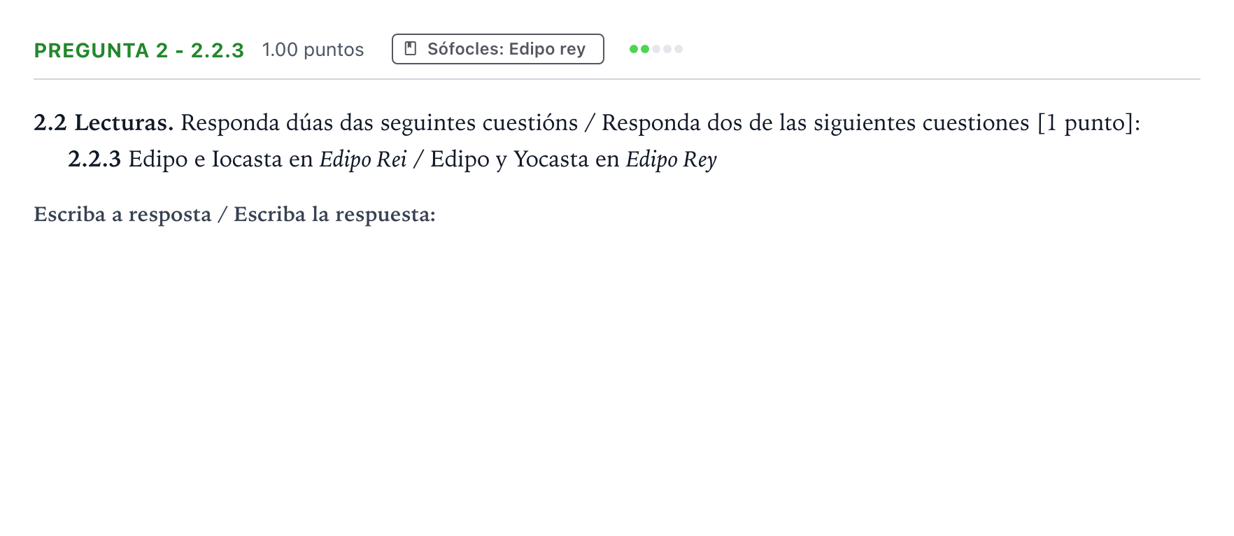 Enunciado: Pregunta 2 - 2.2.3 · Griego II PAU Galicia Ordinaria 2022