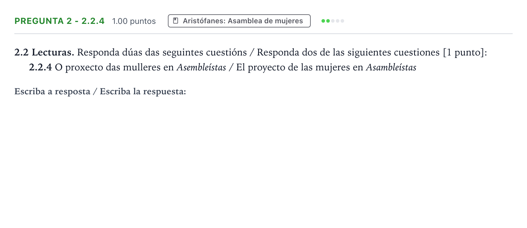 Enunciado: Pregunta 2 - 2.2.4 · Griego II PAU Galicia Ordinaria 2022