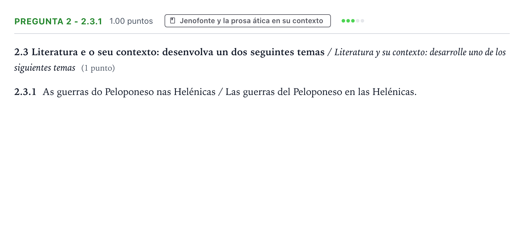 Enunciado: Pregunta 2 - 2.3.1 · Griego II PAU Galicia Ordinaria 2022