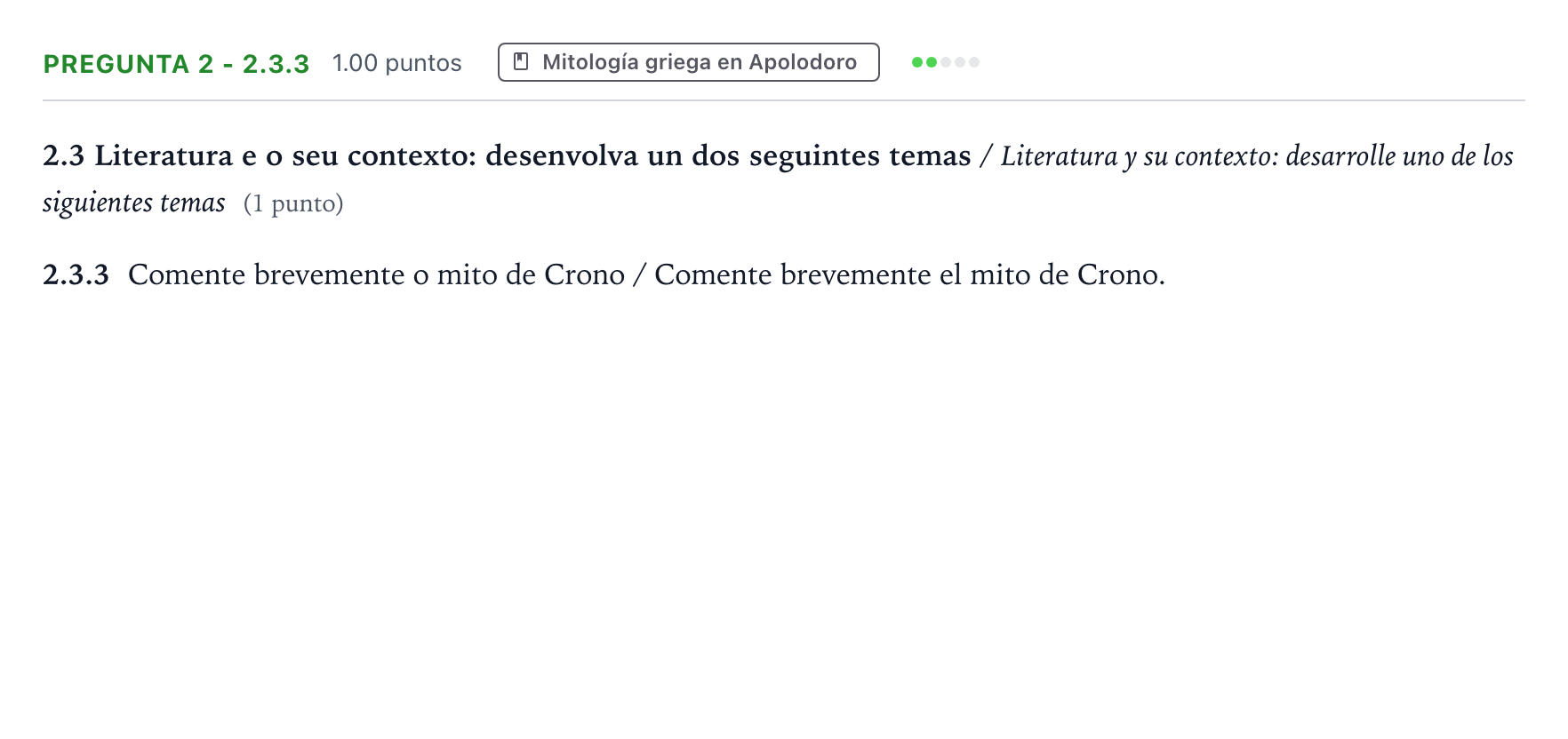 Enunciado: Pregunta 2 - 2.3.3 · Griego II PAU Galicia Ordinaria 2022