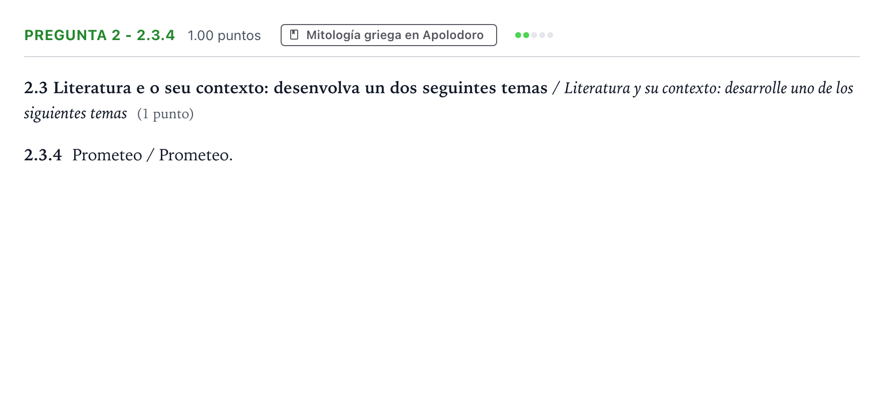 Enunciado: Pregunta 2 - 2.3.4 · Griego II PAU Galicia Ordinaria 2022