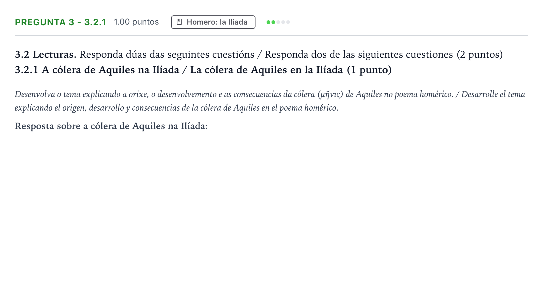 Enunciado: Pregunta 3 - 3.2.1 · Griego II PAU Galicia Ordinaria 2022