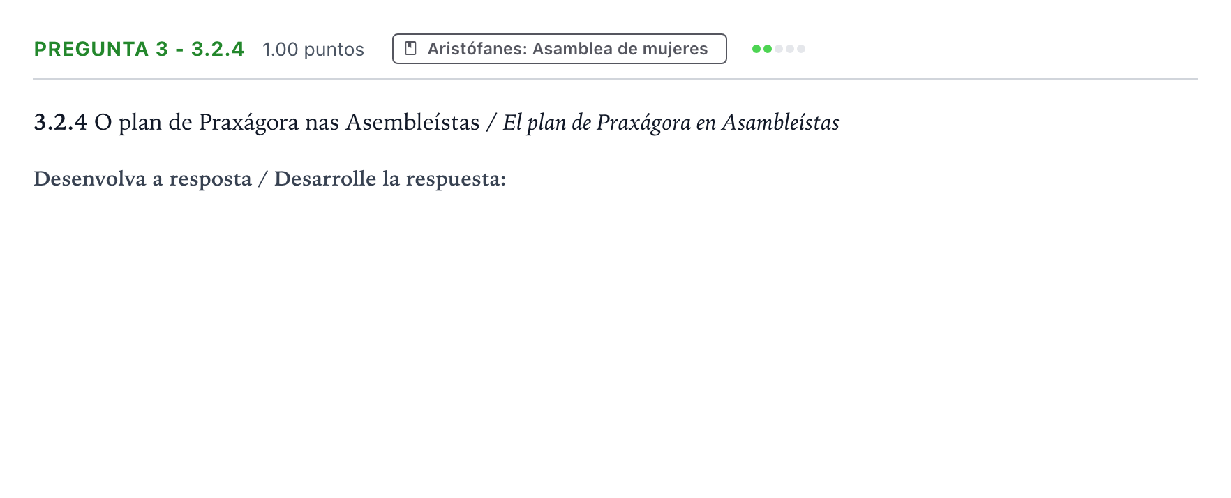 Enunciado: Pregunta 3 - 3.2.4 · Griego II PAU Galicia Ordinaria 2022