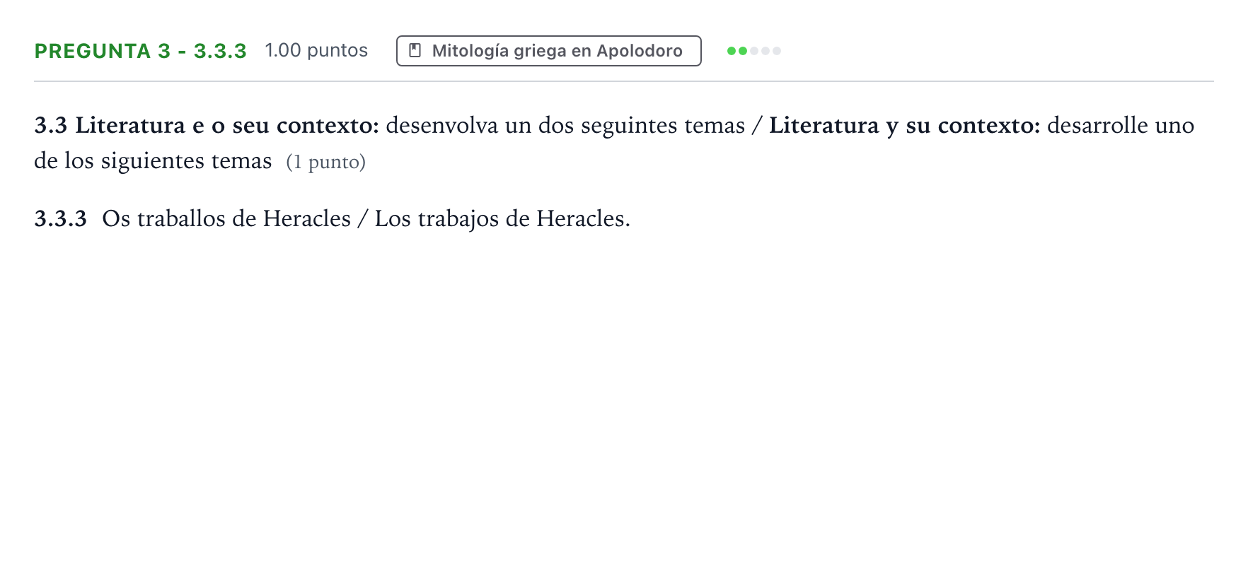 Enunciado: Pregunta 3 - 3.3.3 · Griego II PAU Galicia Ordinaria 2022