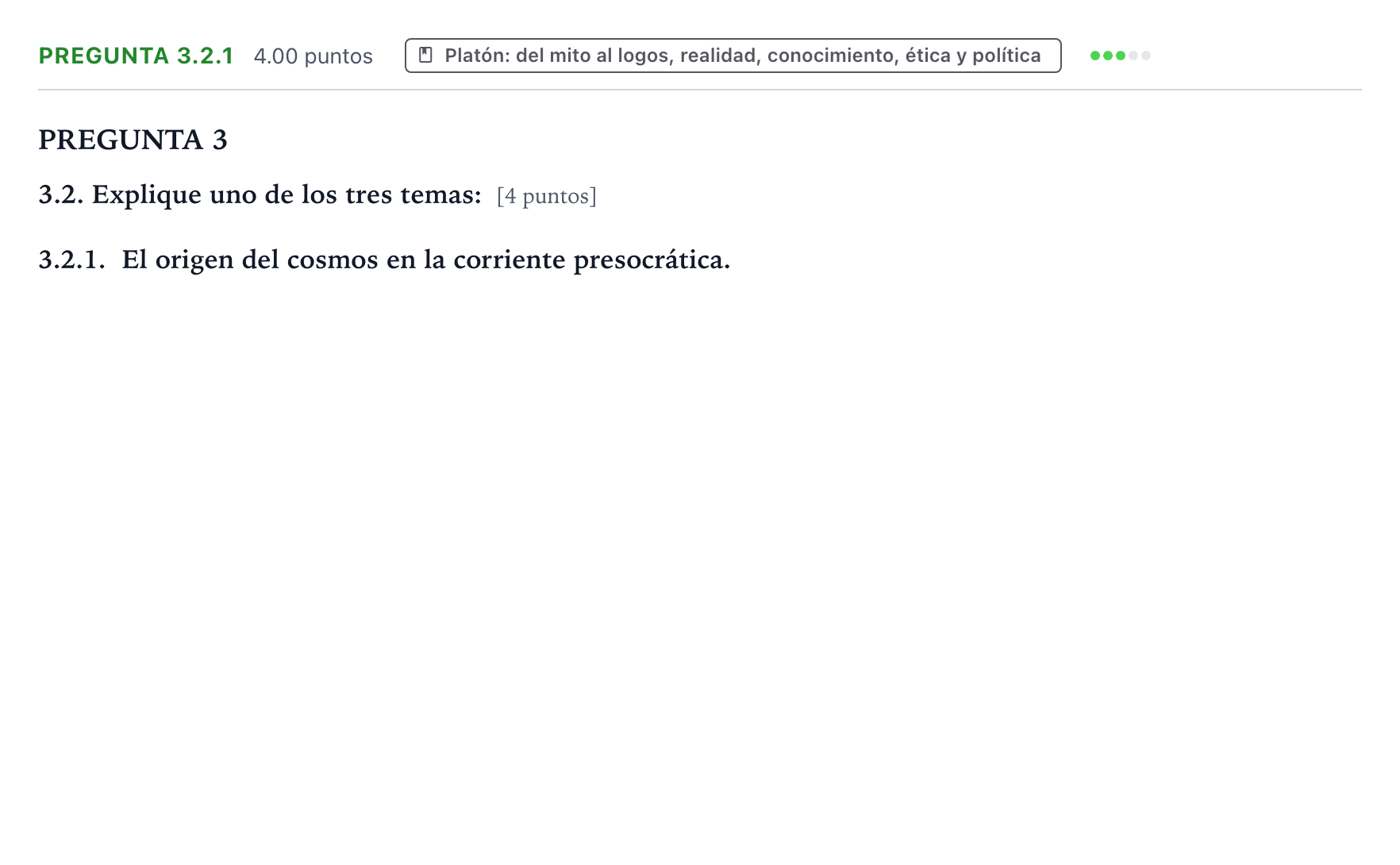 Enunciado: Pregunta 3.2.1 · Historia de la Filosofía PAU Galicia Ordinaria 2022