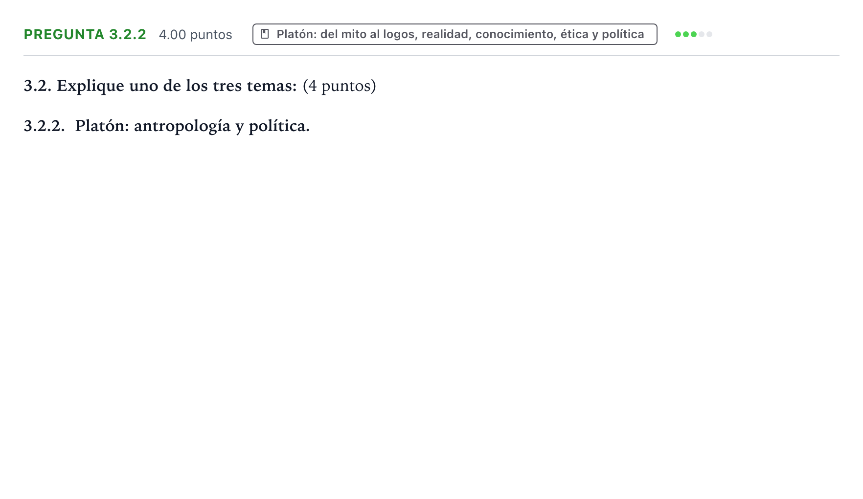 Enunciado: Pregunta 3.2.2 · Historia de la Filosofía PAU Galicia Ordinaria 2022