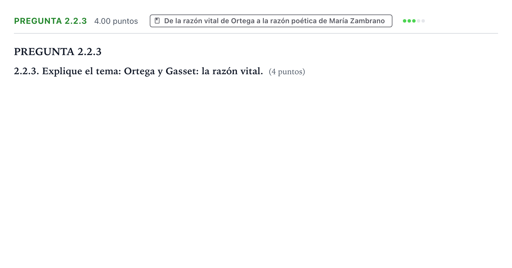 Enunciado: Pregunta 2.2.3 · Historia de la Filosofía PAU Galicia Extraordinaria 2022